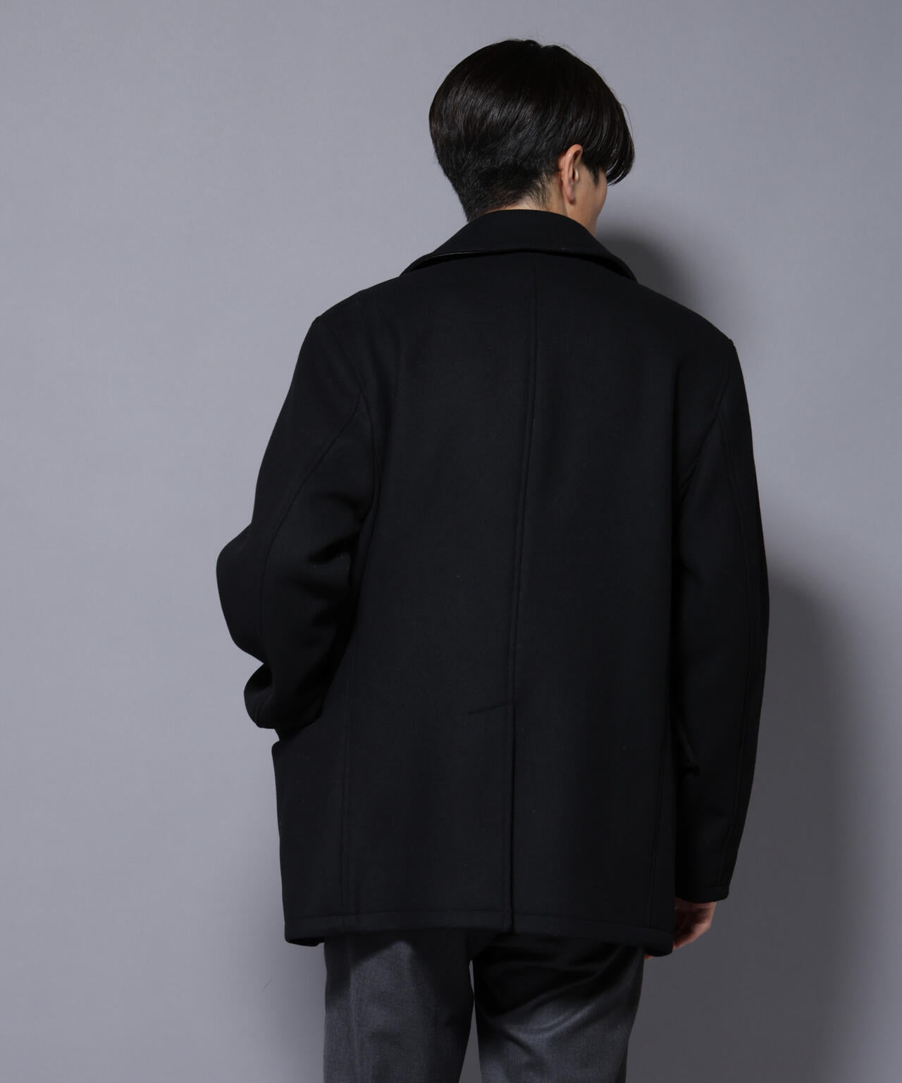 H*K様 ユナイテッドアローズ　メルトンPコート　ウール　ブラック　黒　38 BEAUTY&YOUTH UNITED ARROWS（ビューティーアンドユースユナイテッド