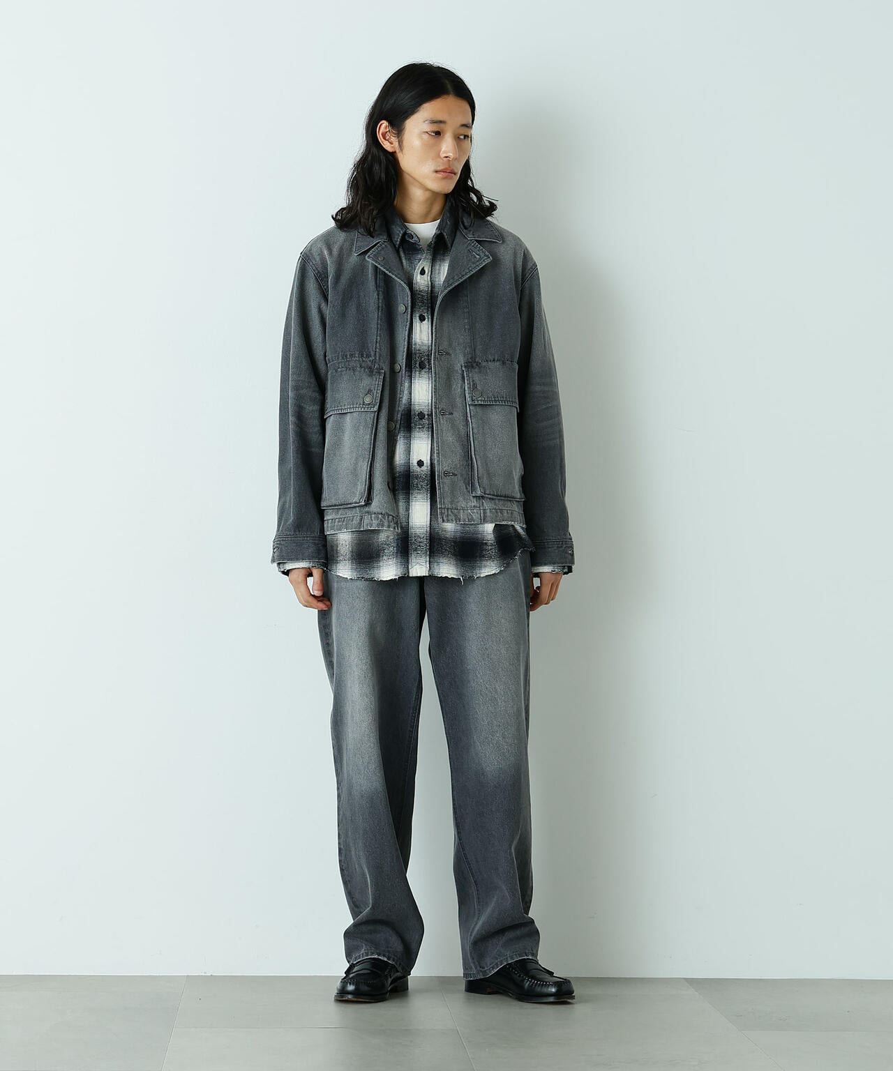 HOTEL PALACE｣ フェードデニムカバーオールジャケット
