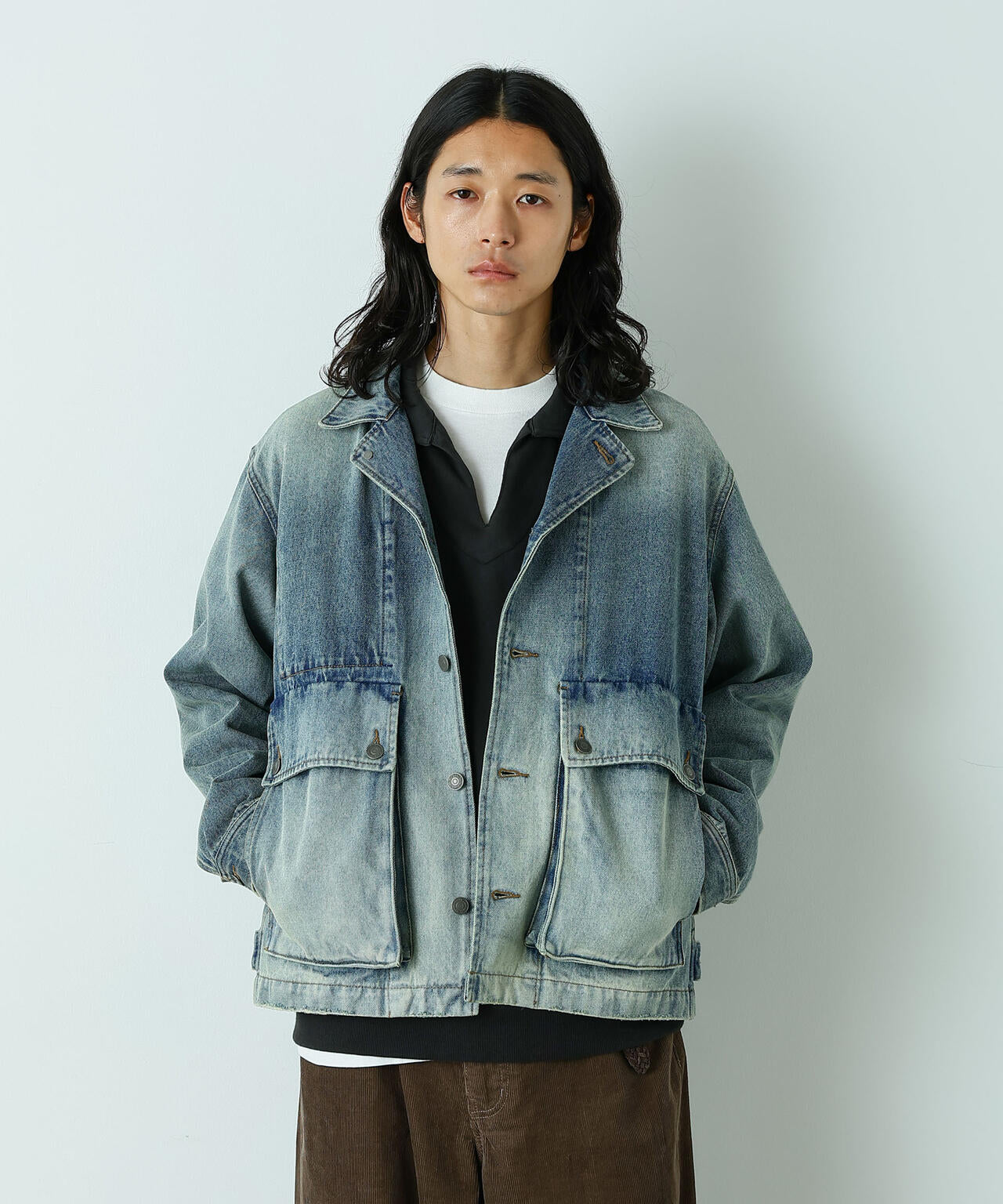 HOTEL PALACE｣ フェードデニムカバーオールジャケット