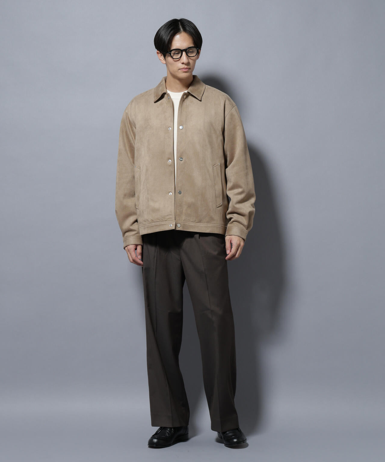 フェイクスエードシャツブルゾン