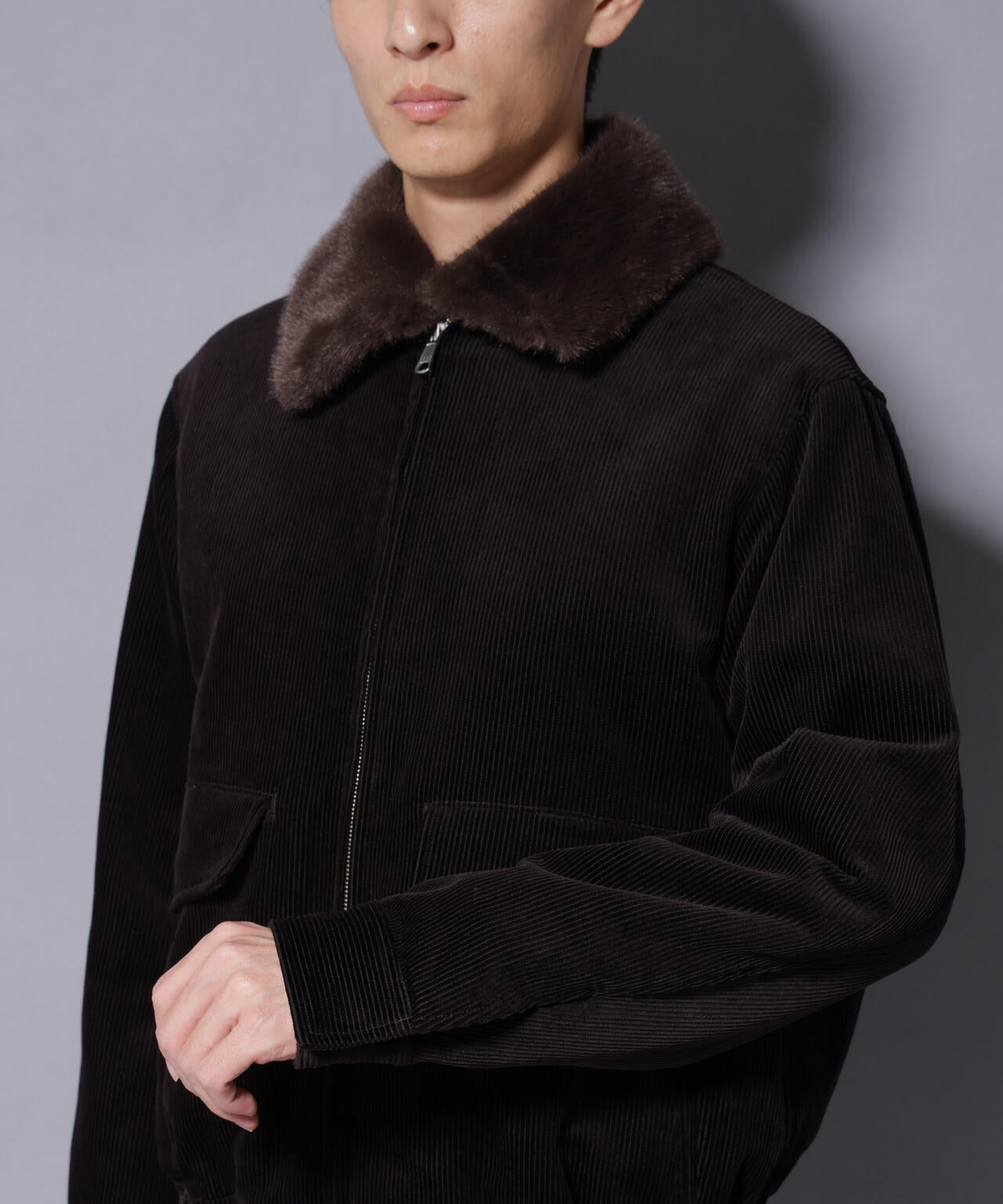 アタッチドカラー コットンコーデュロイブルゾン 6685212222