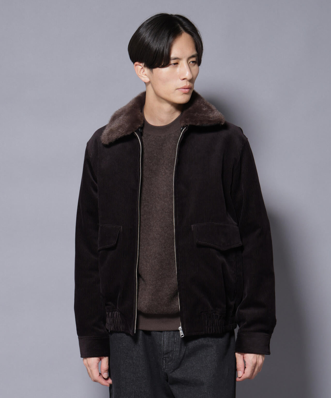 アタッチドカラー コットンコーデュロイブルゾン