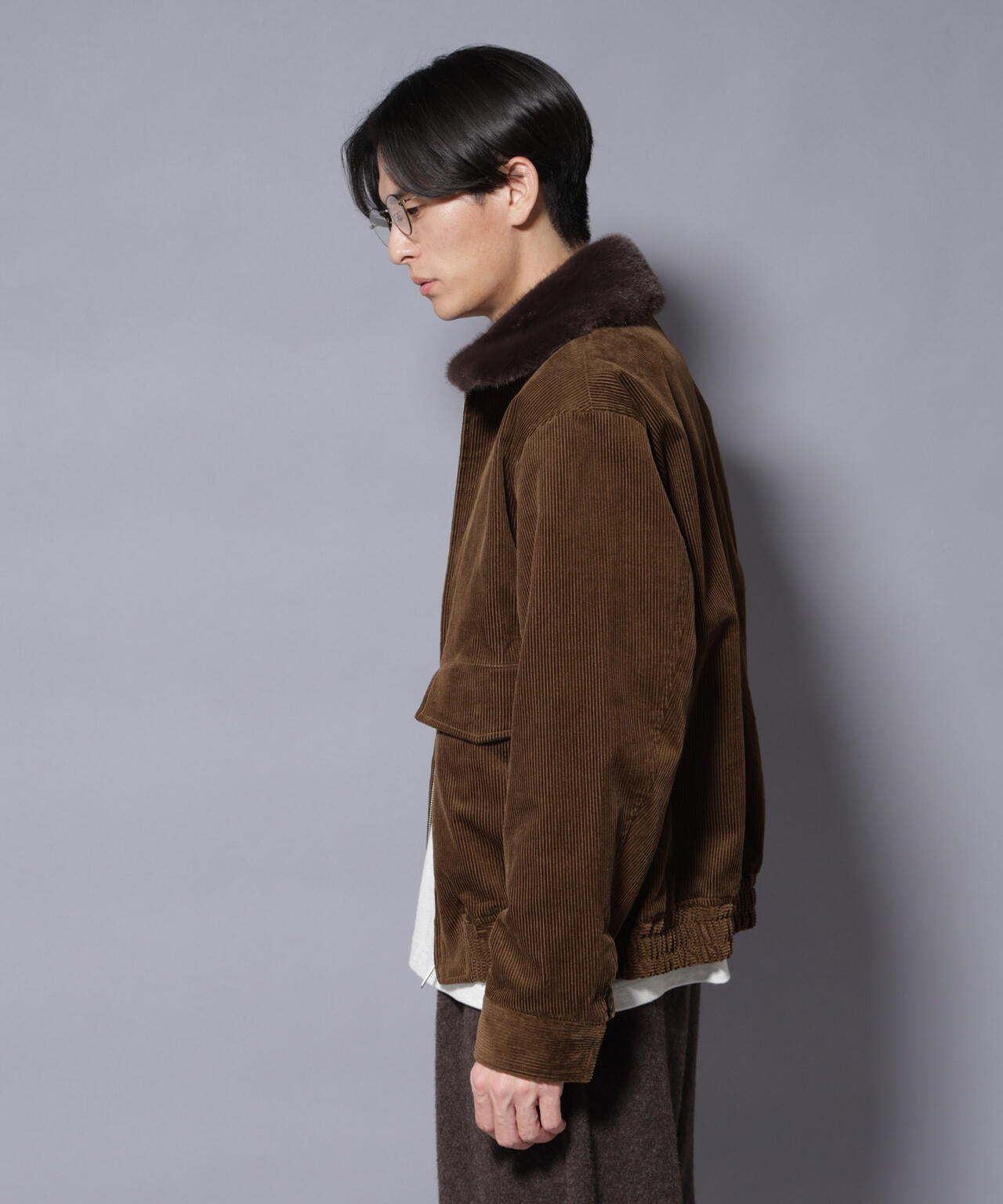 アタッチドカラー コットンコーデュロイブルゾン 6685212222