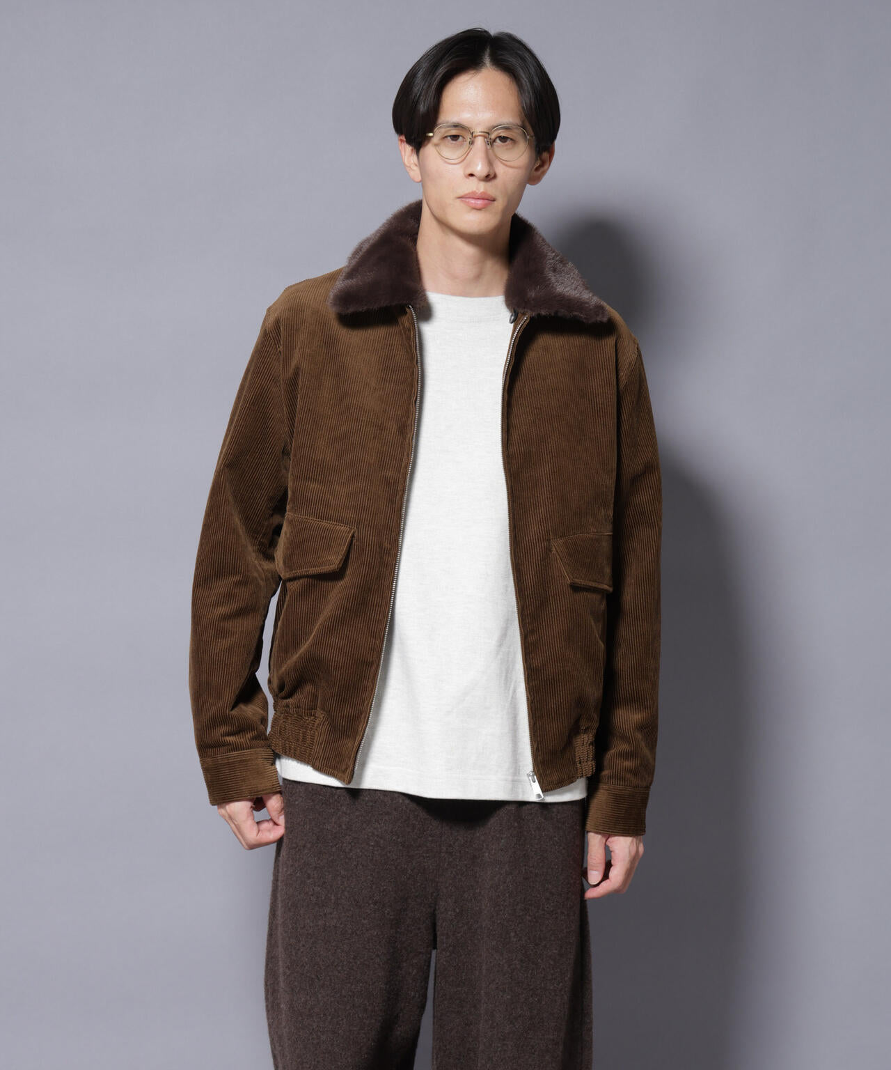 アタッチドカラー コットンコーデュロイブルゾン 6685212222