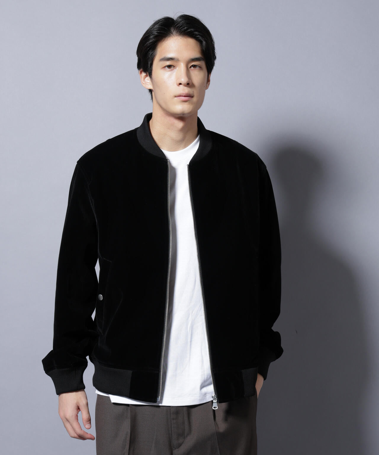 NUMBER (NINE) studios MA-1ジャケット ブラック ベロア ベロア MA-1