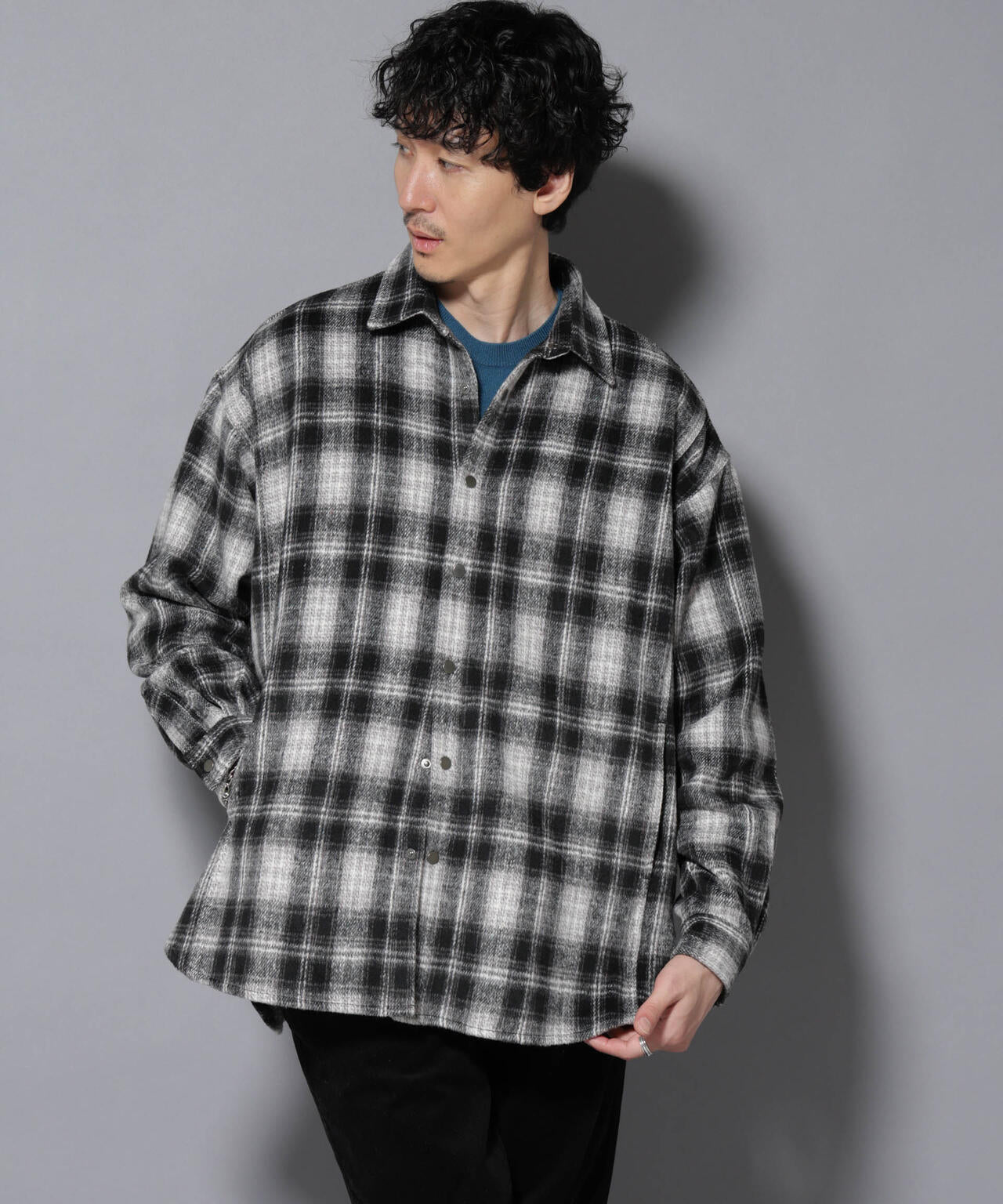 ナノユニバース（NANO universe）/シャギーオンブレーチェックジャケット シャギーオンブレーチェックジャケット