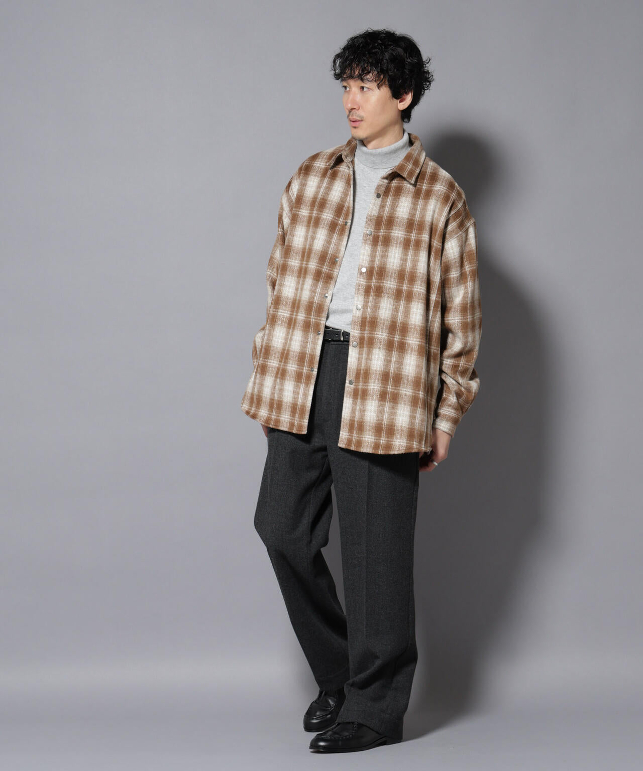 シャギーオンブレーチェックジャケット 6685212226