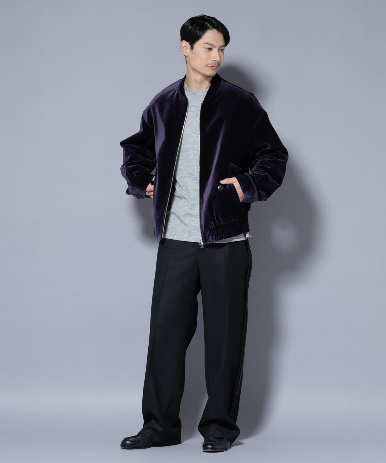 ｢ASSEMBLANC｣ コットンシルクベルベットブルゾン 6685212235