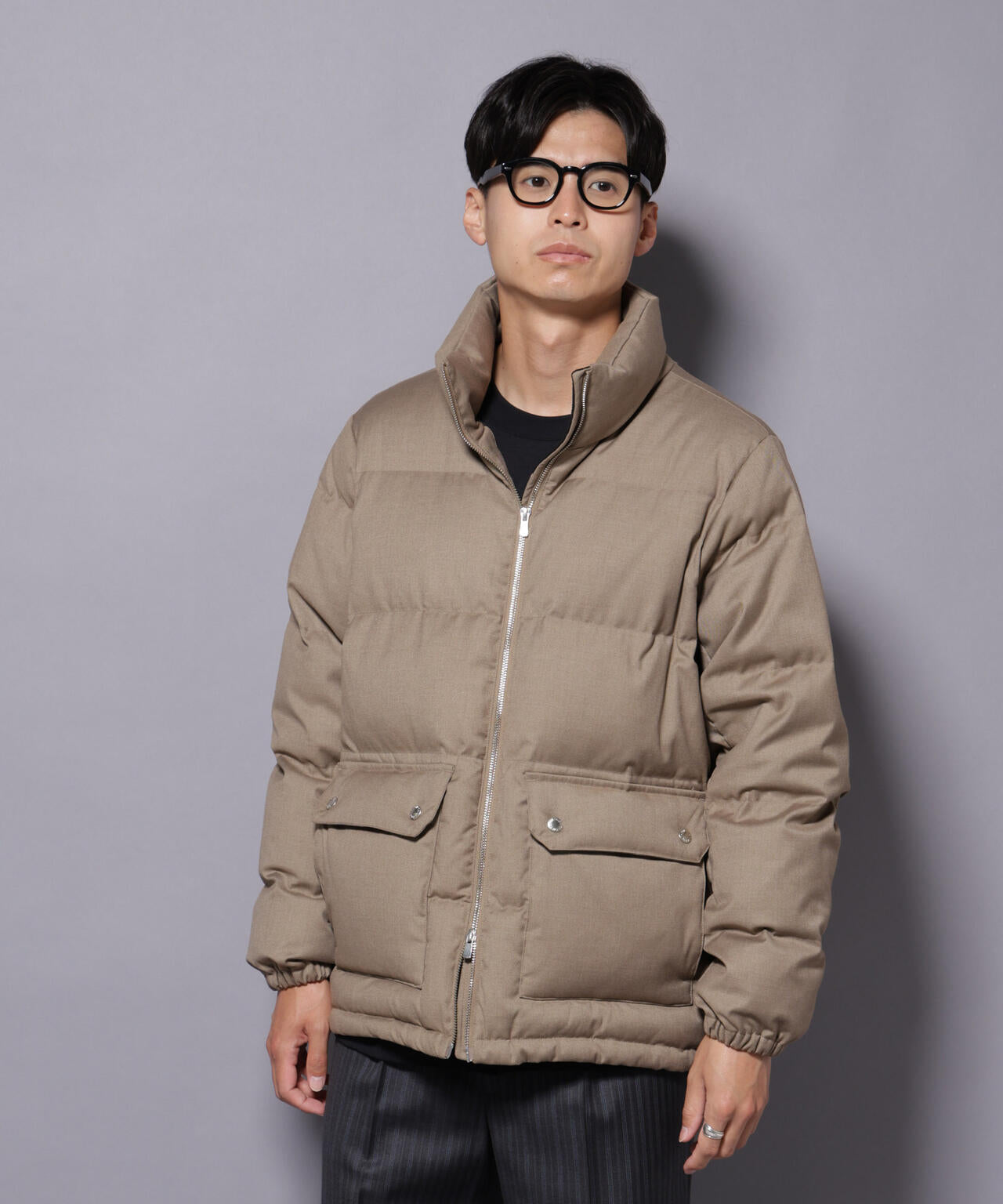 DELEGANTE エアリーサキソニー／グレンチェックTAIONダウンジャケット 6685214206