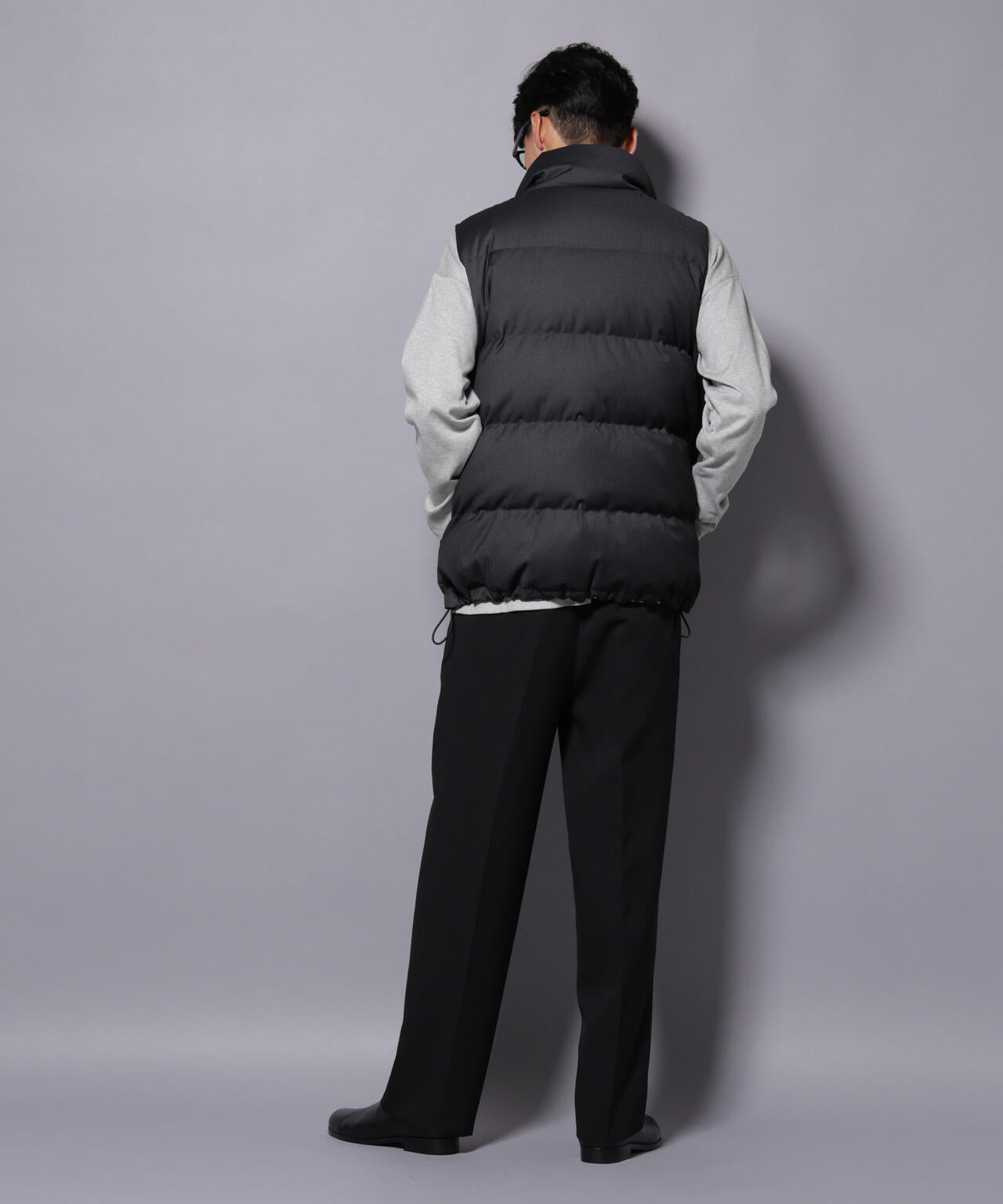 DELEGANTE エアリーサキソニー/グレンチェックTAIONダウンベスト