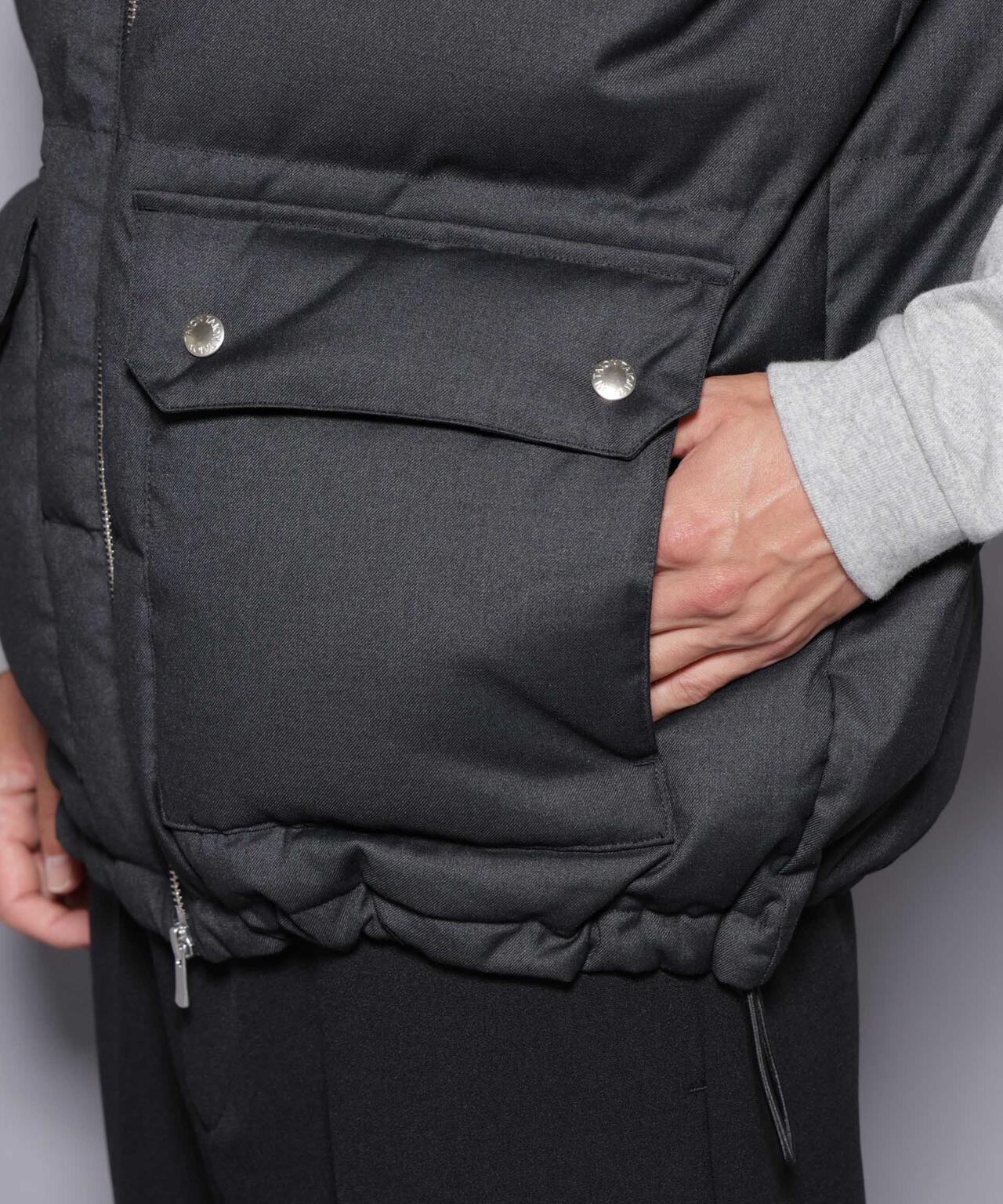 DELEGANTE エアリーサキソニー/グレンチェックTAIONダウンベスト 6685214207