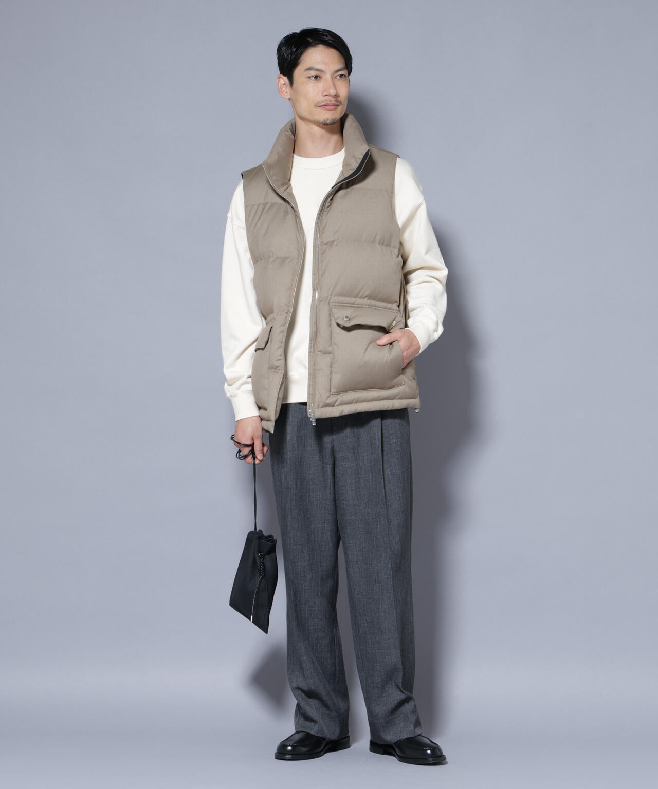 DELEGANTE エアリーサキソニー/グレンチェックTAIONダウンベスト 6685214207