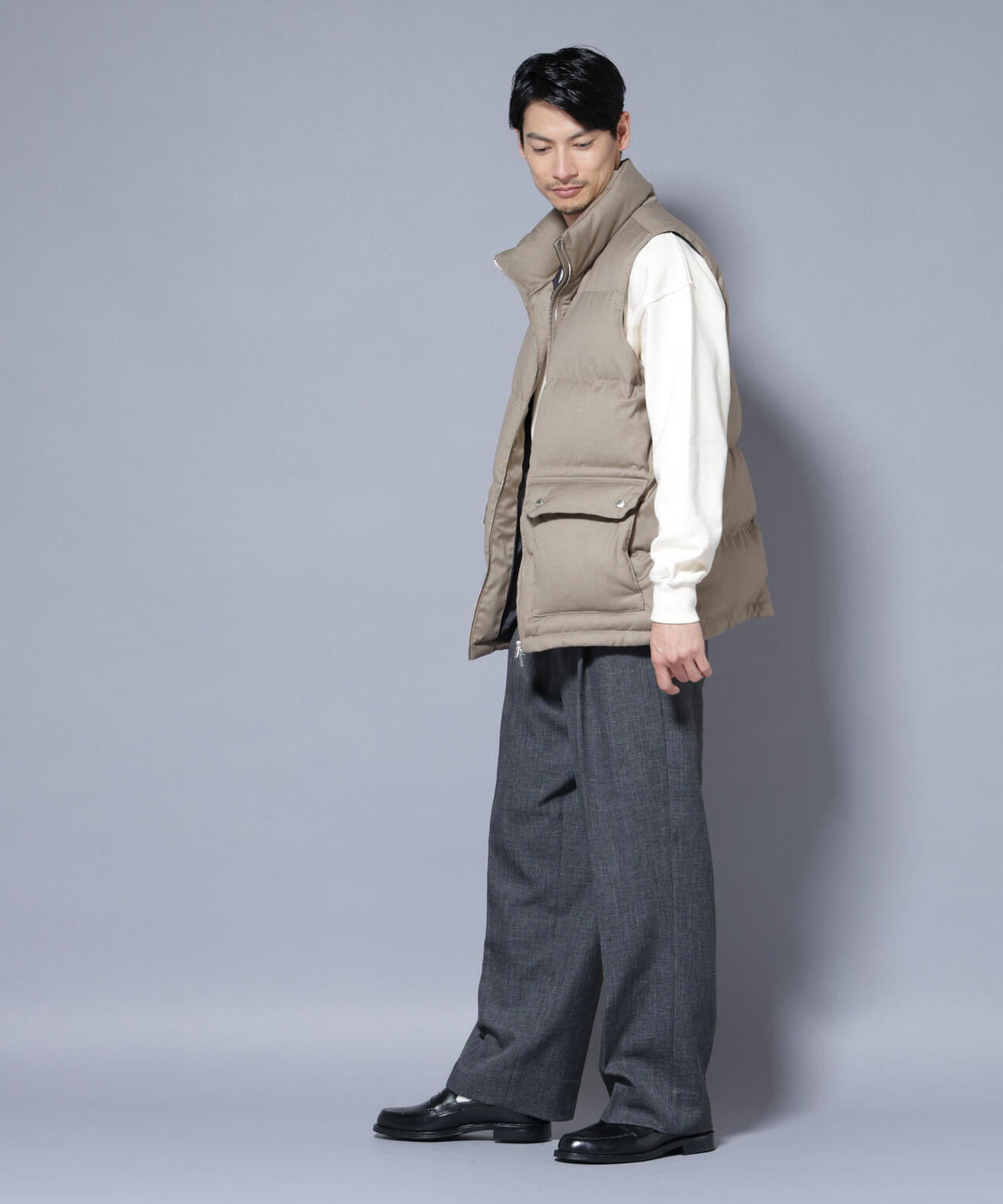 DELEGANTE エアリーサキソニー/グレンチェックTAIONダウンベスト 6685214207