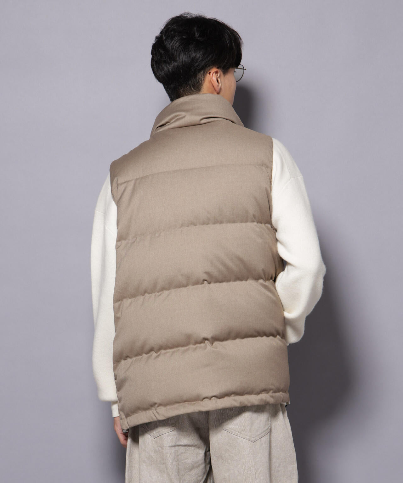 DELEGANTE エアリーサキソニー/グレンチェックTAIONダウンベスト 6685214207