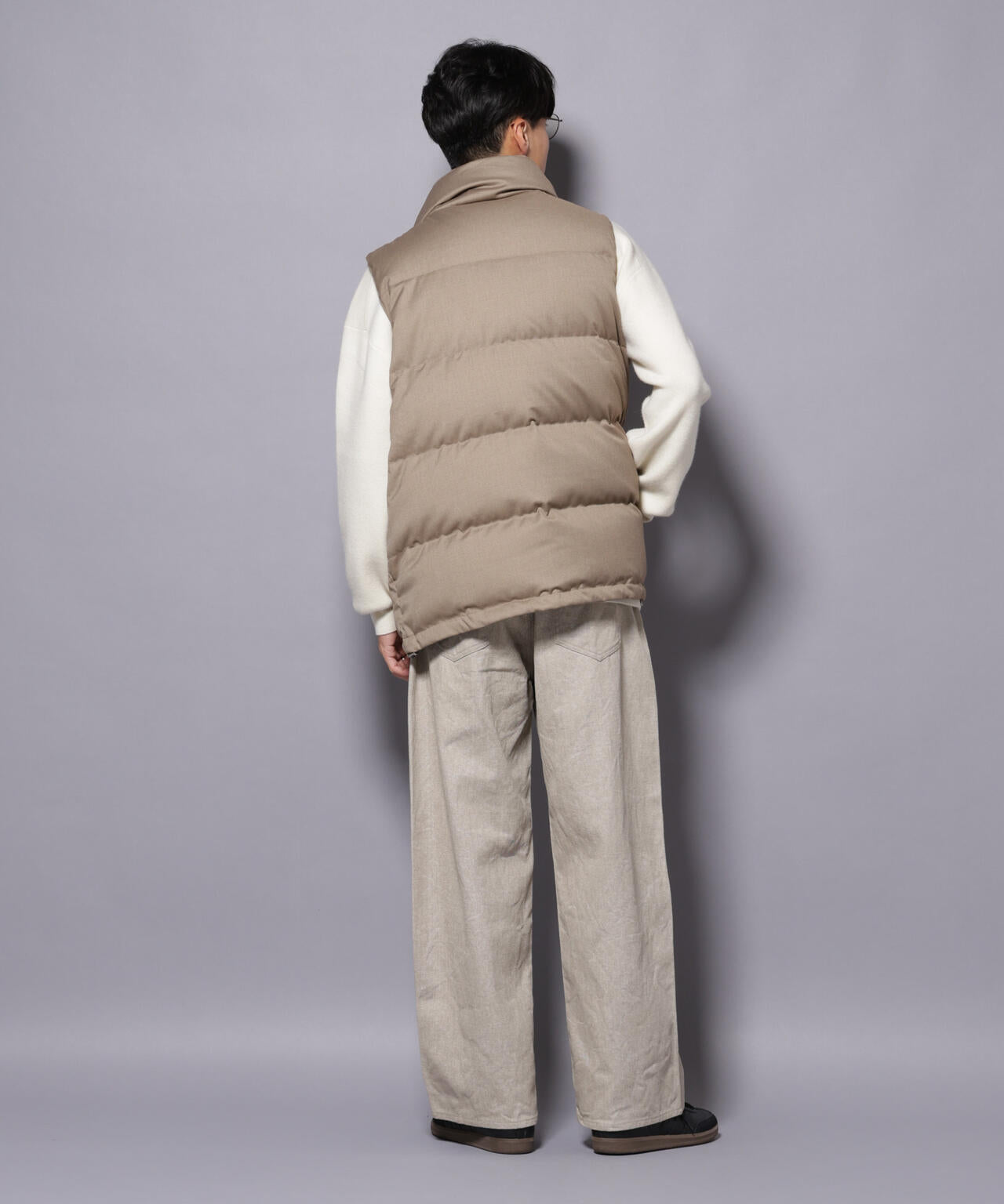 DELEGANTE エアリーサキソニー/グレンチェックTAIONダウンベスト 6685214207