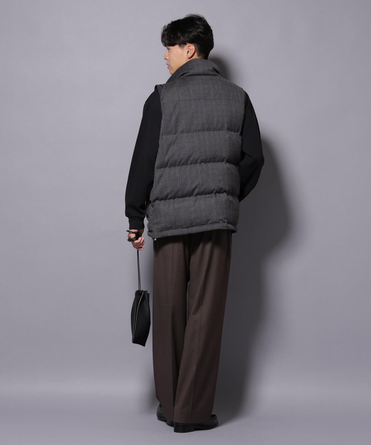 DELEGANTE エアリーサキソニー/グレンチェックTAIONダウンベスト 6685214207