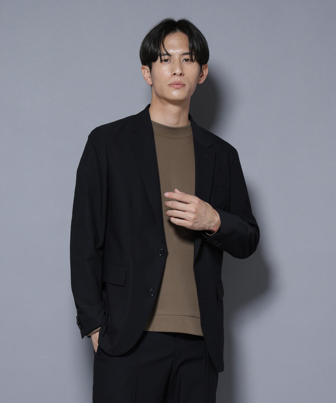 「N JACKET BASIC」SizeMoreTEXBRID(R)ストレッチジャケット(セットアップ可）