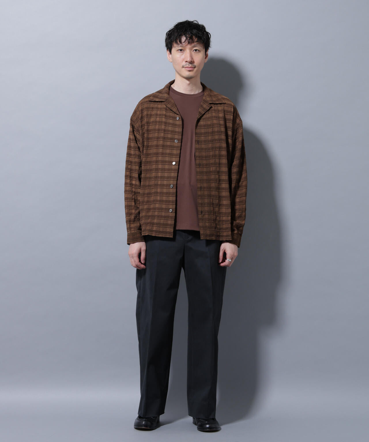 シースルーチェックシャツ 長袖 6685220201
