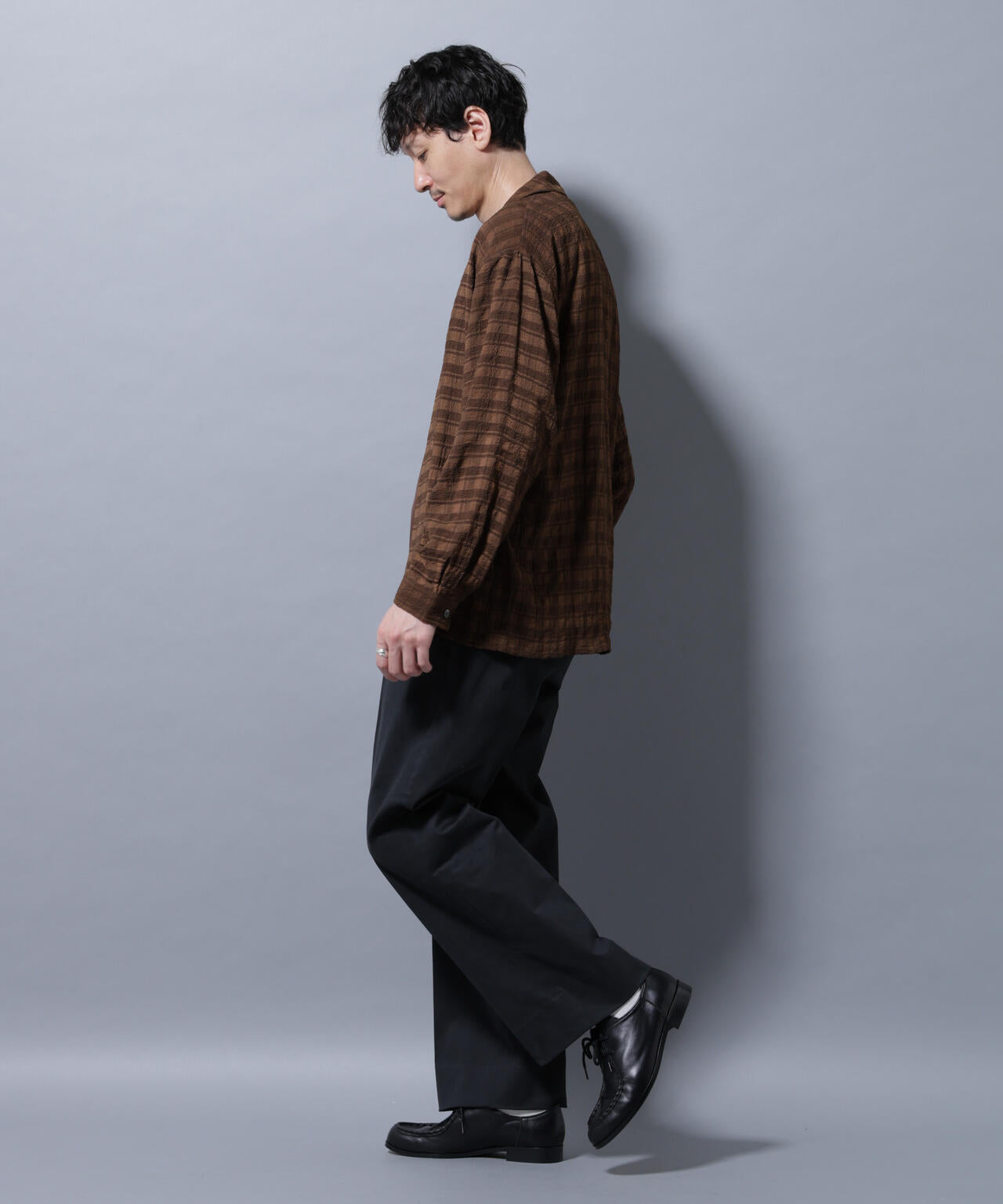 シースルーチェックシャツ 長袖 6685220201