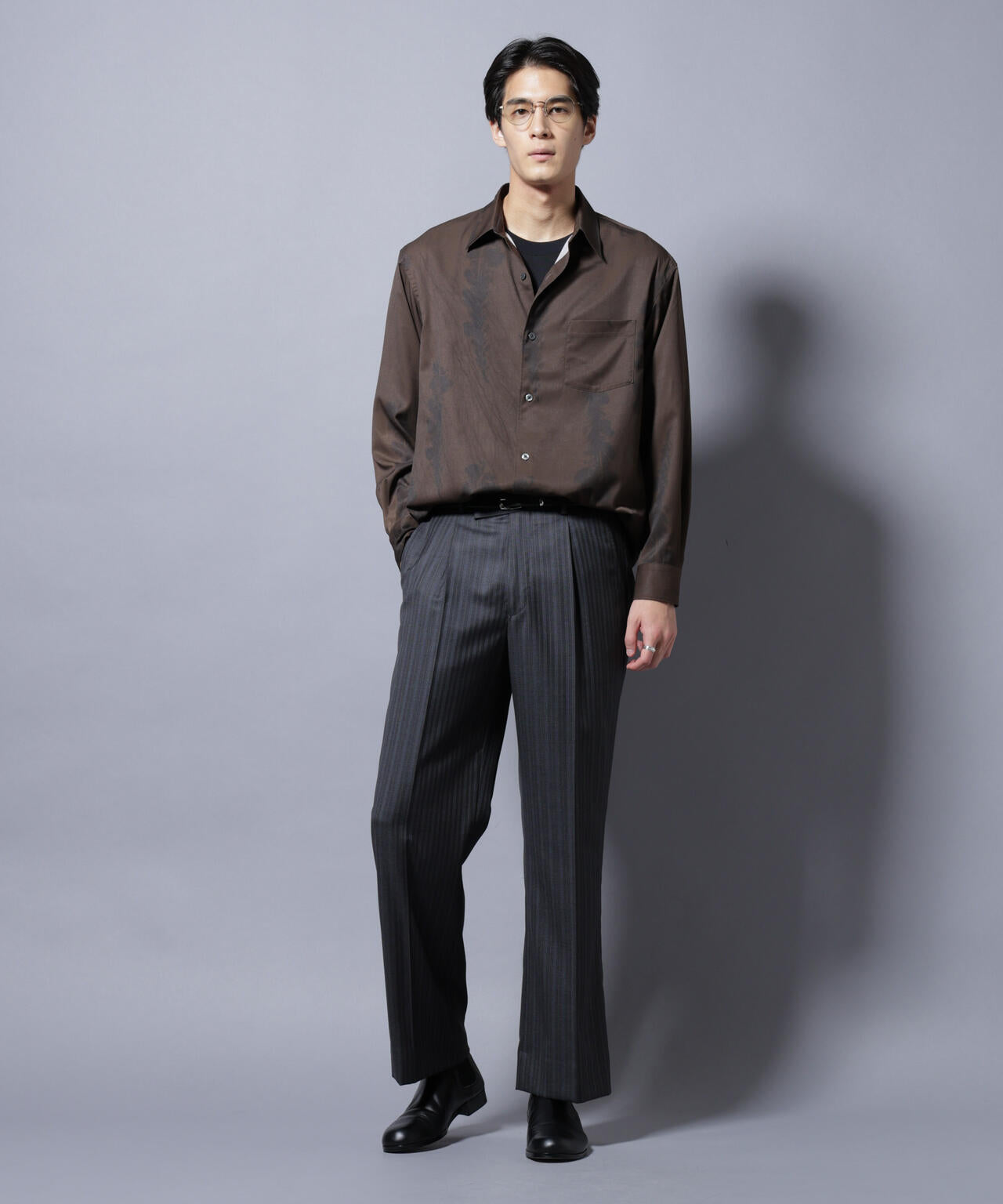 「EDITORIAL PRINT」シルキータッチシャツ 6685220215