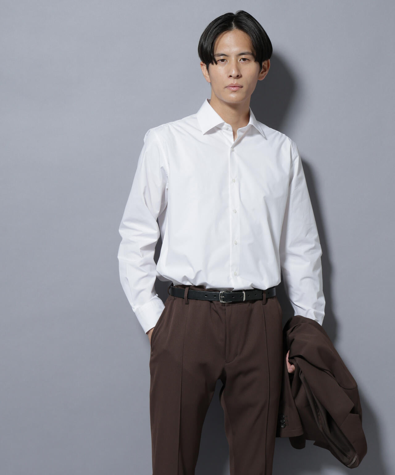 「N shirt」Anti Soaked(R)汗染み防止セミワイドカラーシャツ長袖 6685220218