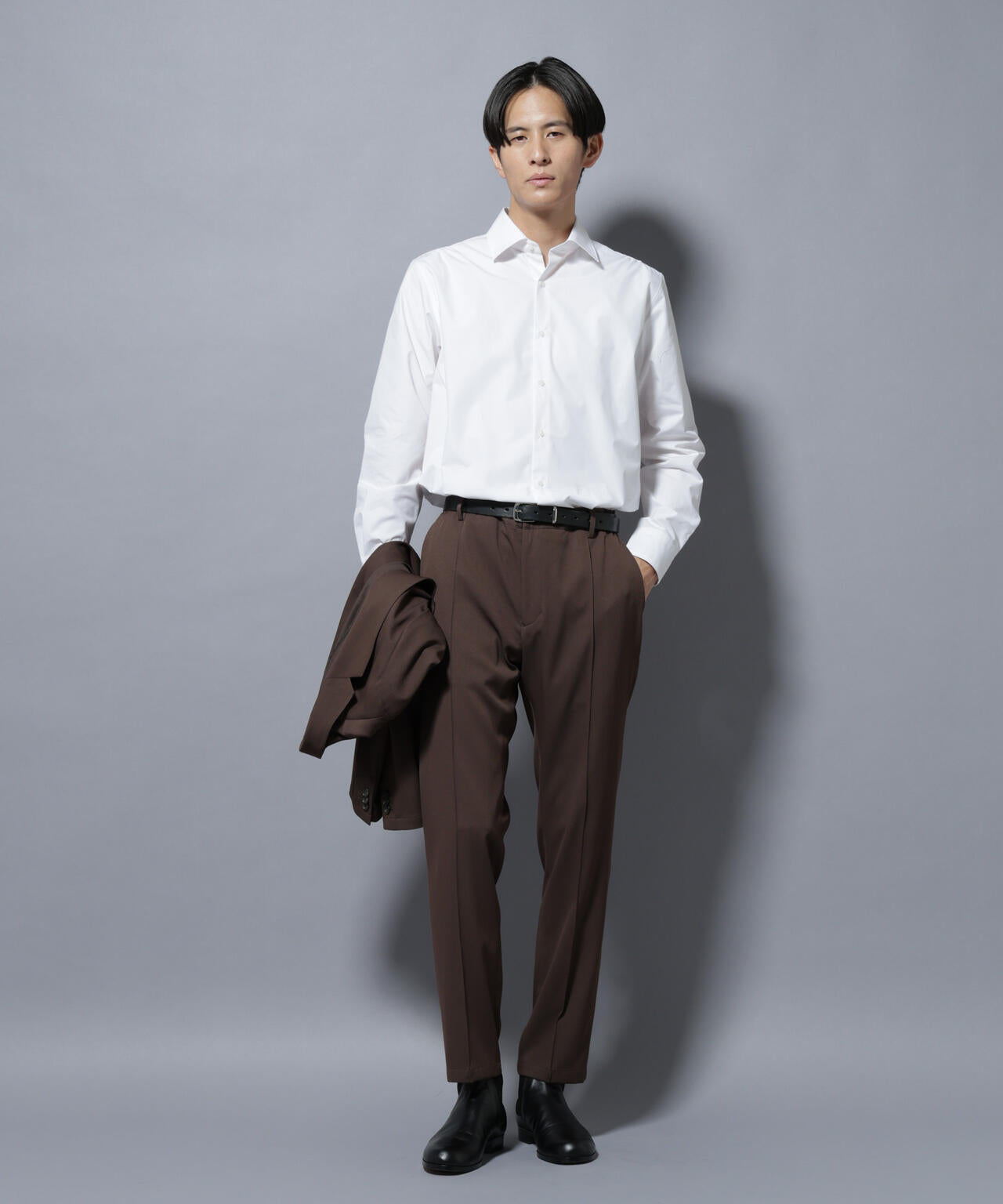 「N shirt」Anti Soaked(R)汗染み防止セミワイドカラーシャツ長袖 6685220218