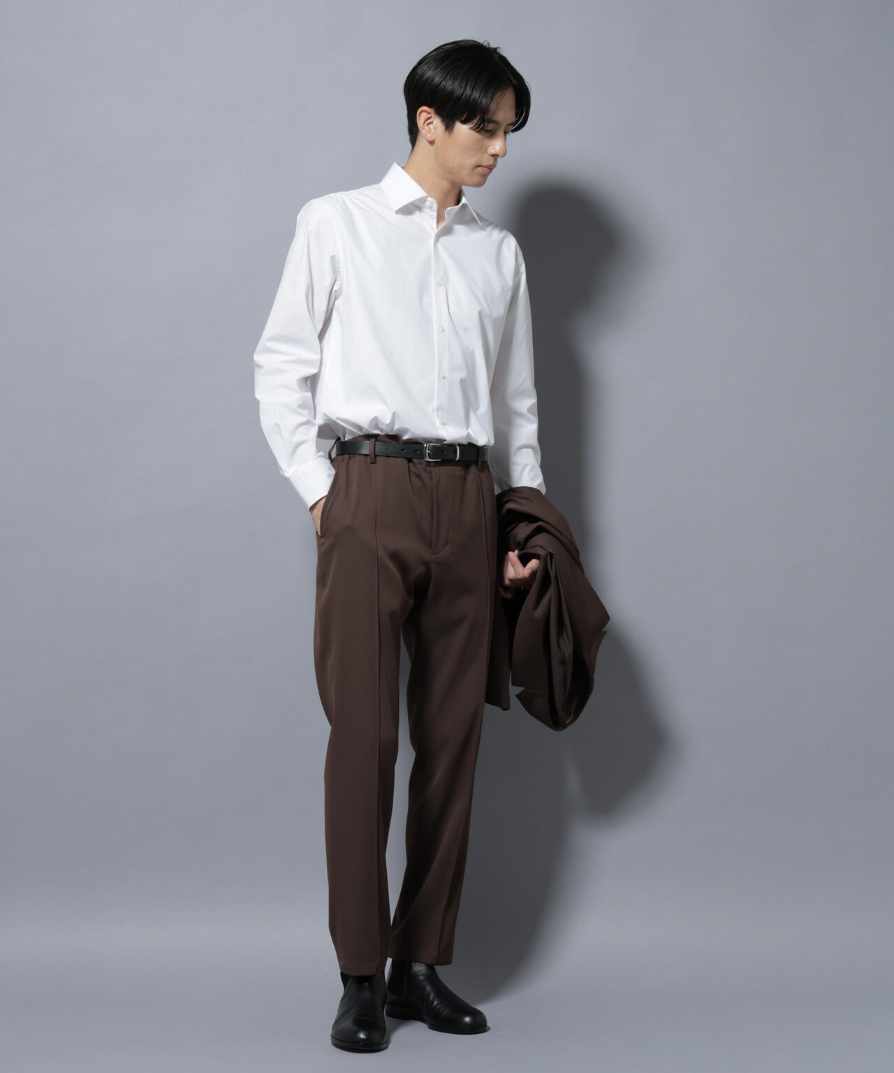 「N shirt」Anti Soaked(R)汗染み防止セミワイドカラーシャツ長袖 6685220218