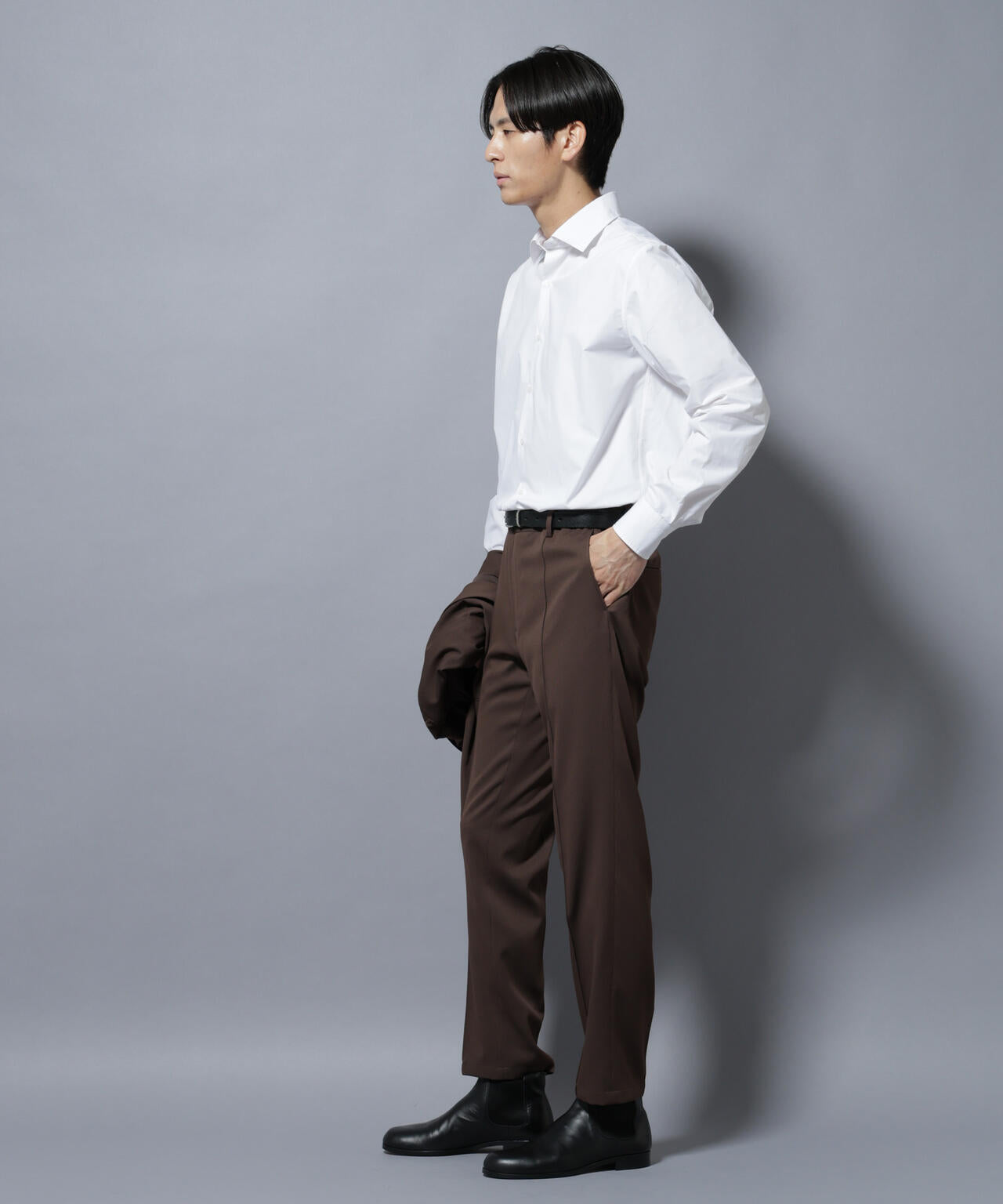 「N shirt」Anti Soaked(R)汗染み防止セミワイドカラーシャツ長袖 6685220218