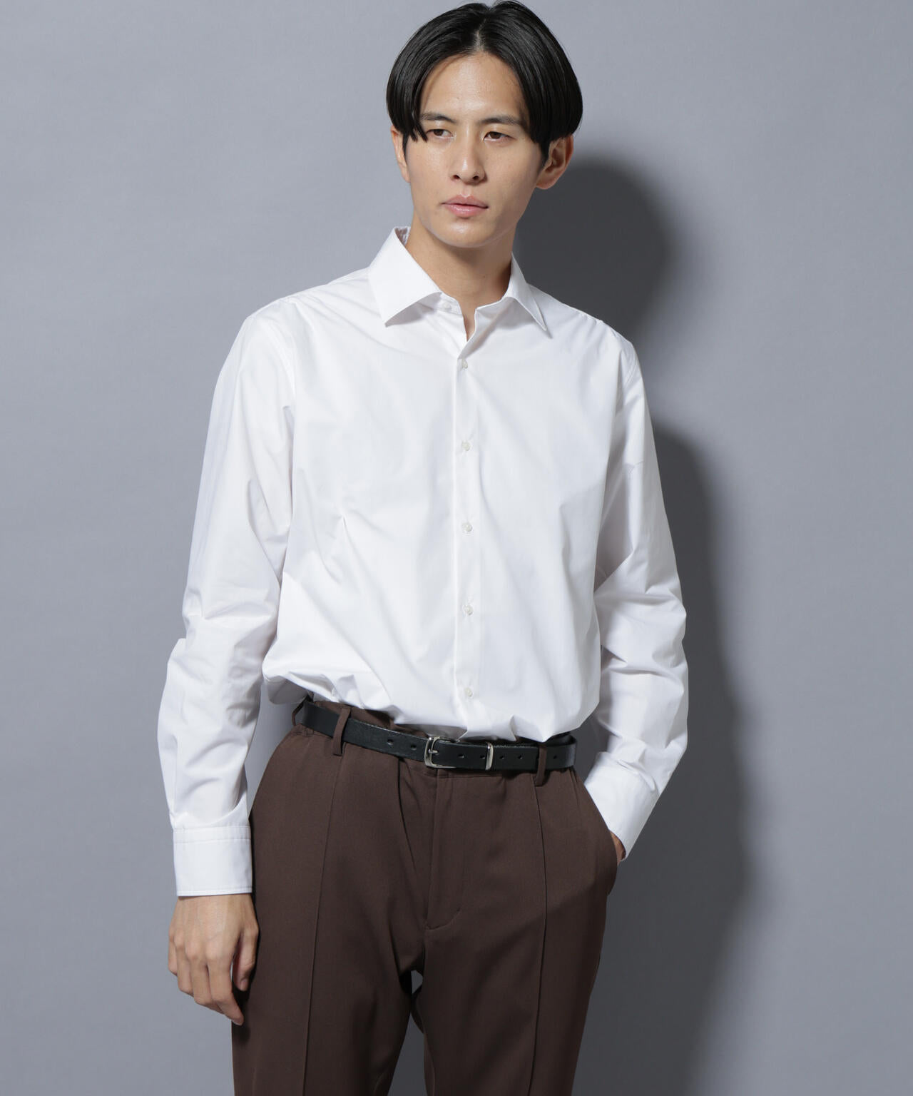 「N shirt」Anti Soaked(R)汗染み防止セミワイドカラーシャツ長袖 6685220218