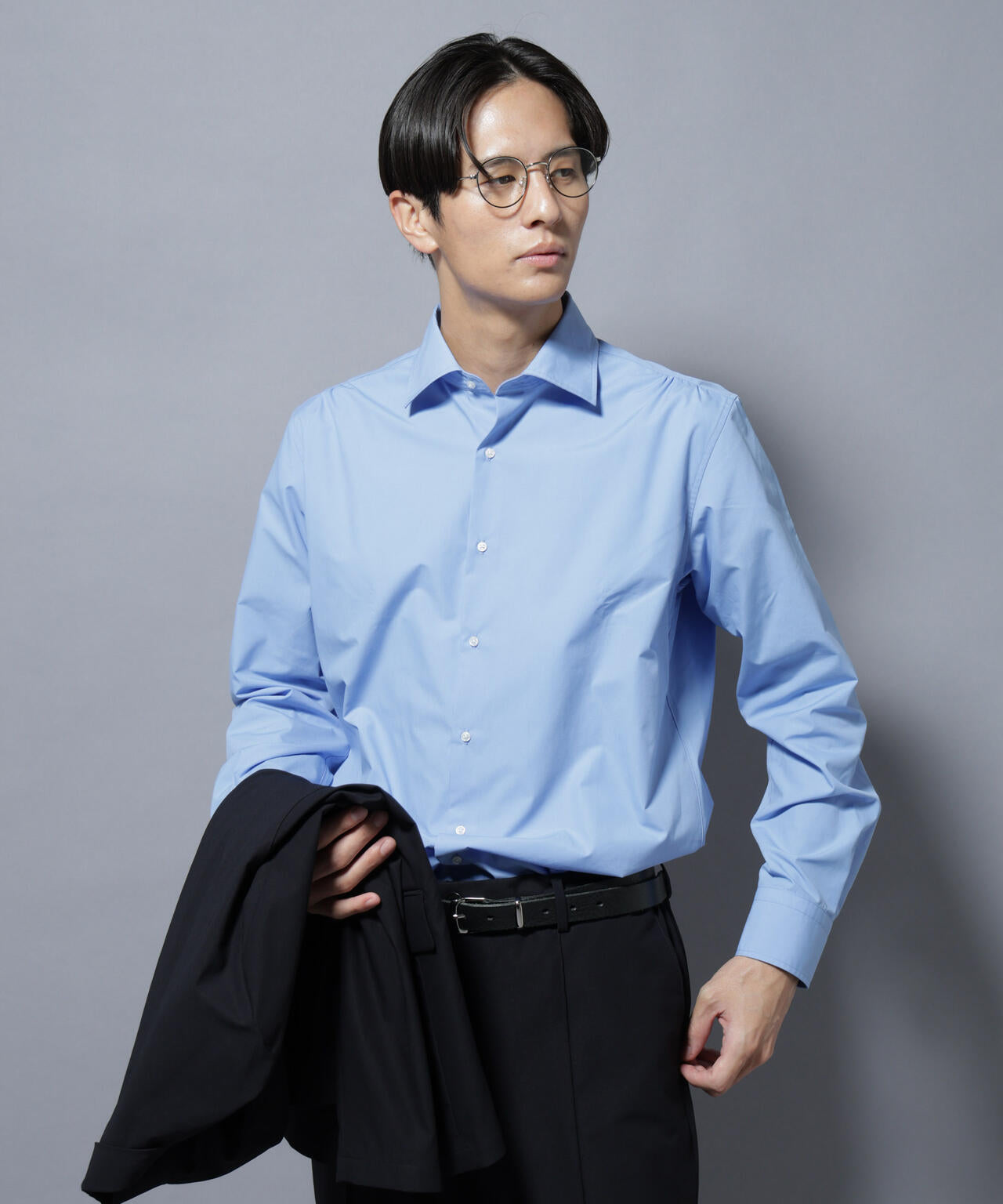 「N shirt」Anti Soaked(R)汗染み防止セミワイドカラーシャツ長袖 6685220218