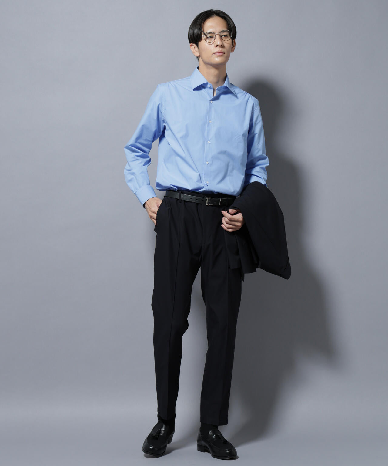 「N shirt」Anti Soaked(R)汗染み防止セミワイドカラーシャツ長袖 6685220218