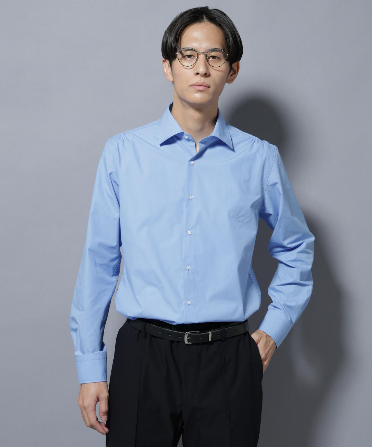 「N shirt」Anti Soaked(R)汗染み防止セミワイドカラーシャツ長袖 6685220218