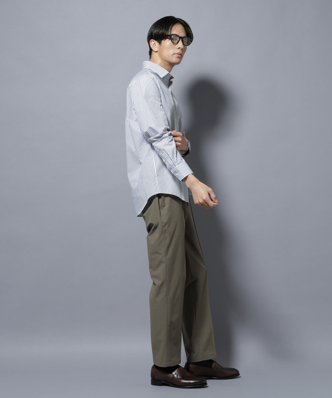 「N shirt」Anti Soaked(R)汗染み防止セミワイドカラーシャツ長袖 6685220218