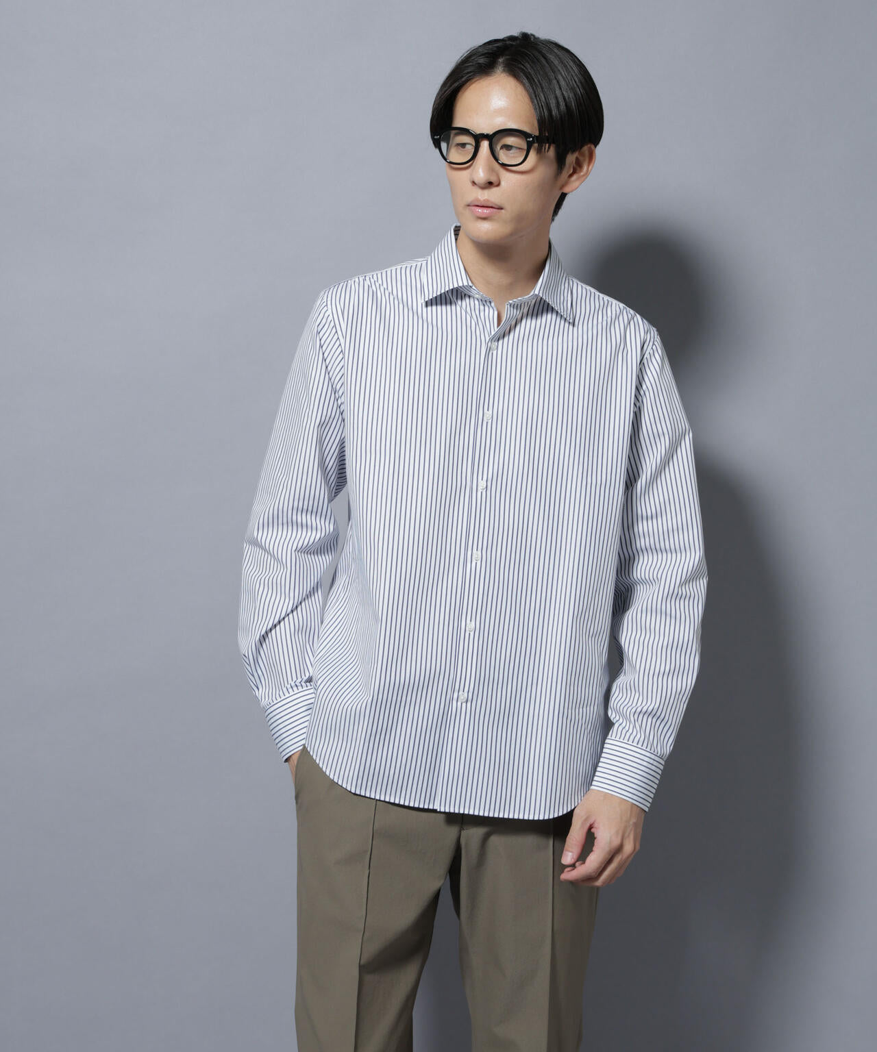 「N shirt」Anti Soaked(R)汗染み防止セミワイドカラーシャツ長袖 6685220218