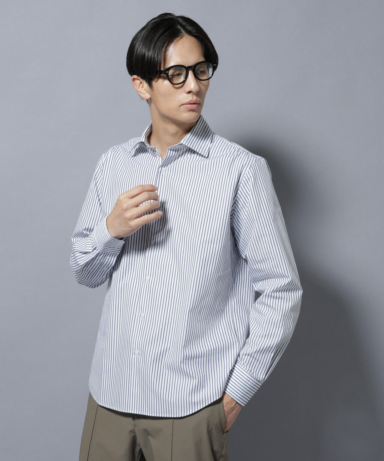 「N shirt」Anti Soaked(R)汗染み防止セミワイドカラーシャツ長袖 6685220218