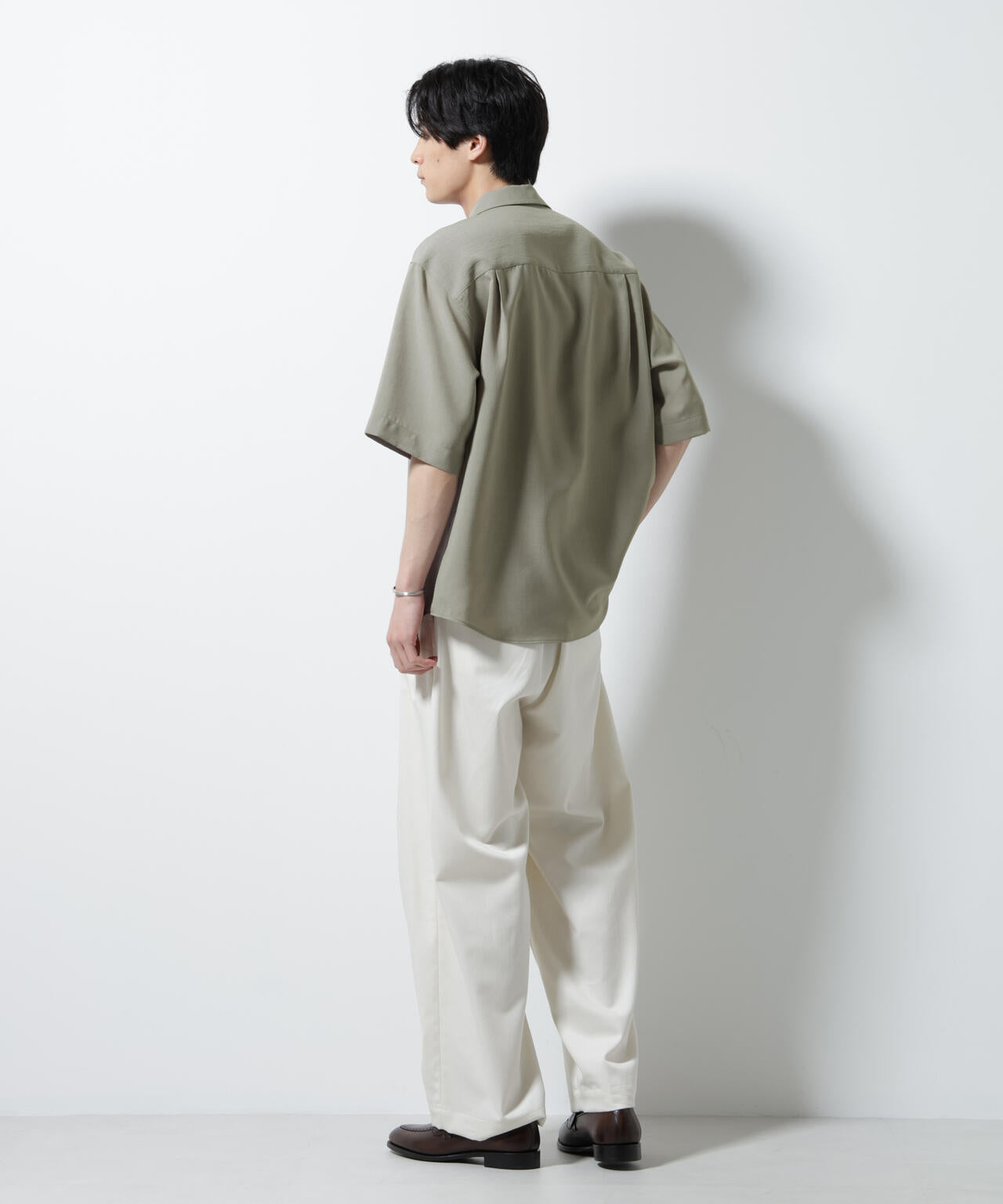 メランジドライオープンカラーシャツ（セットアップ可） 6685221204