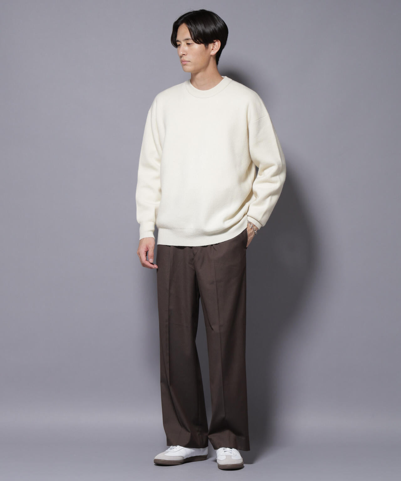 ウールカシミヤクルーネックプルオーバー 6685222205