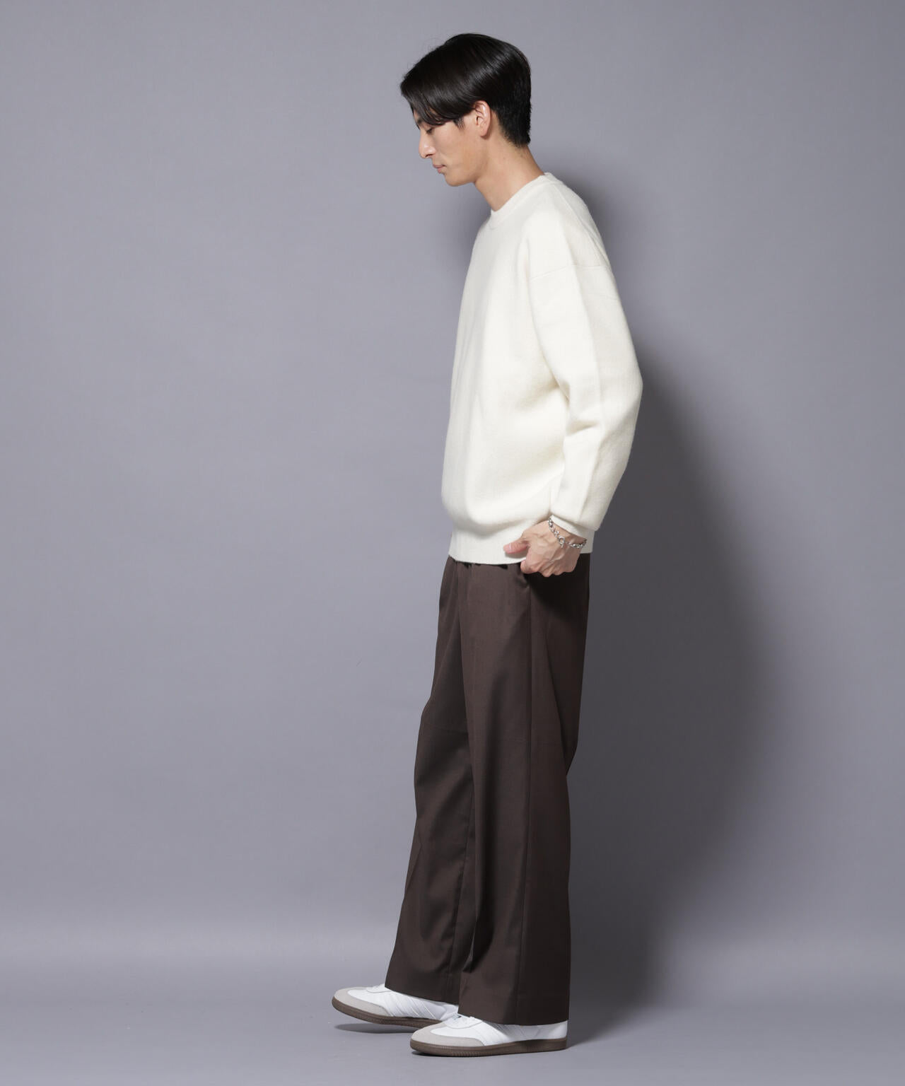 ウールカシミヤクルーネックプルオーバー