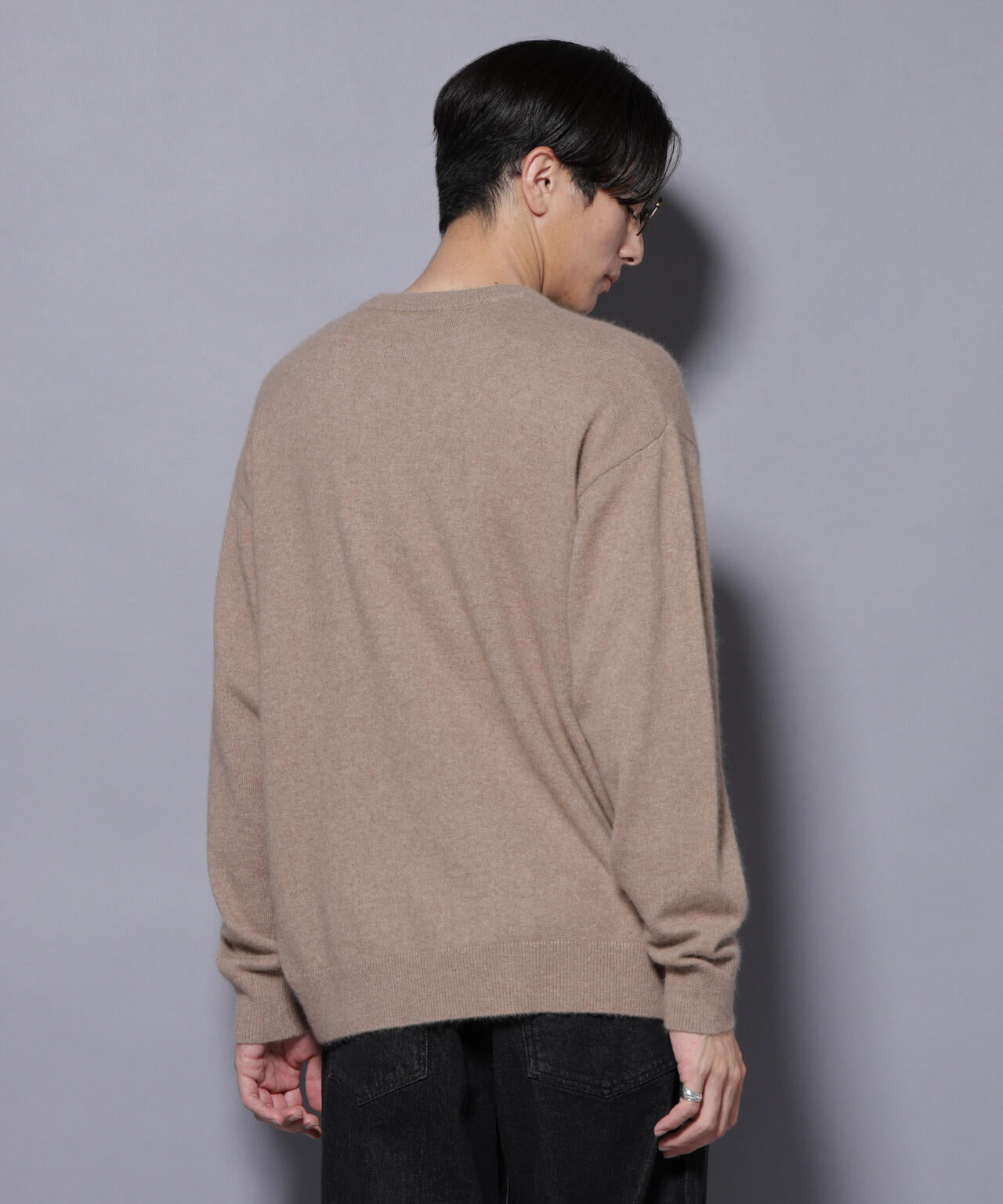 【新品】PAPAS アンゴラシルク混紡クルーネックニットセーター アンゴラ混ライトクルーネックニット