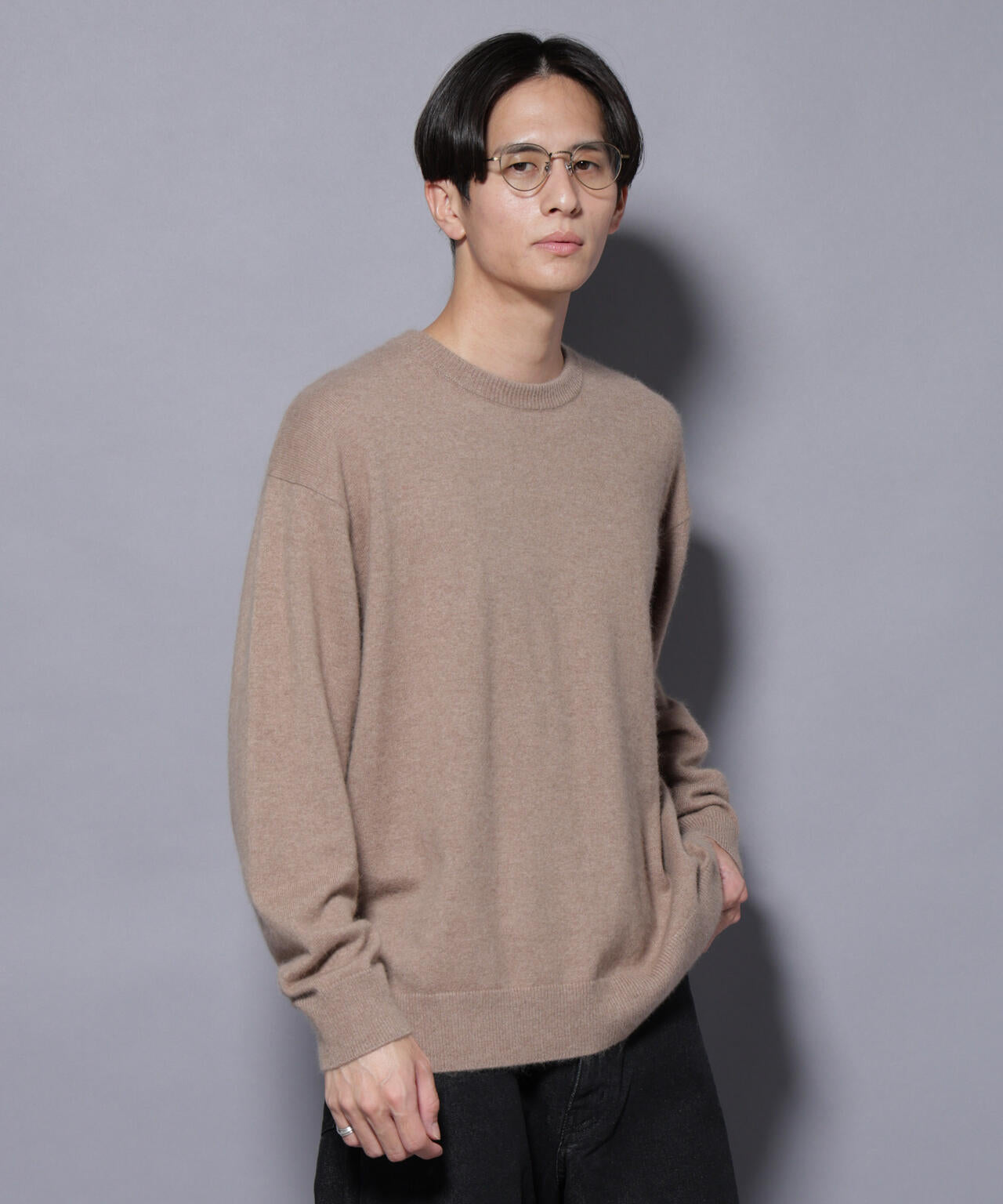 ナノユニバース（NANO universe）/アンゴラ混ライトクルーネックニット アンゴラ混ライトクルーネックニット