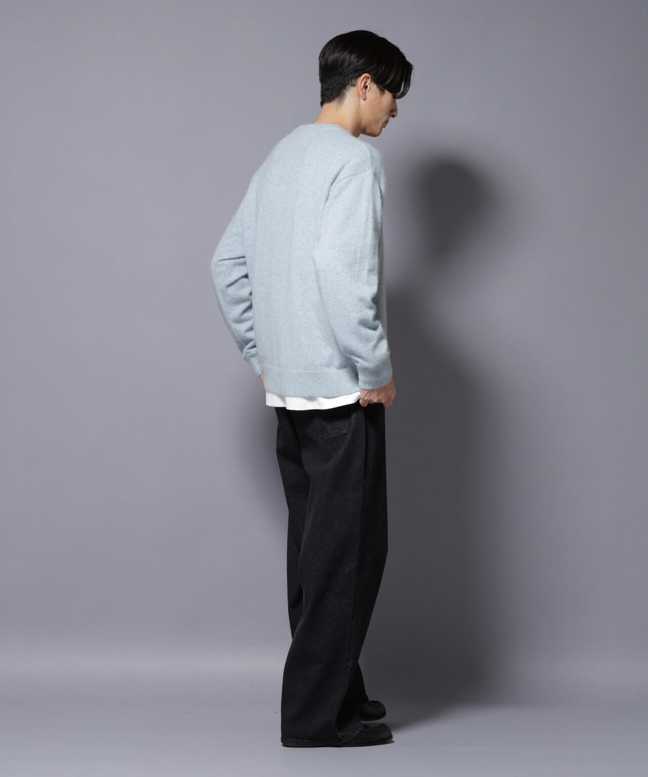 美品 Dunhill スコットランド製ウールアンゴラ クルーネックニットセーター Harley of Scotland クルーネックセーター スーパーソフトウール