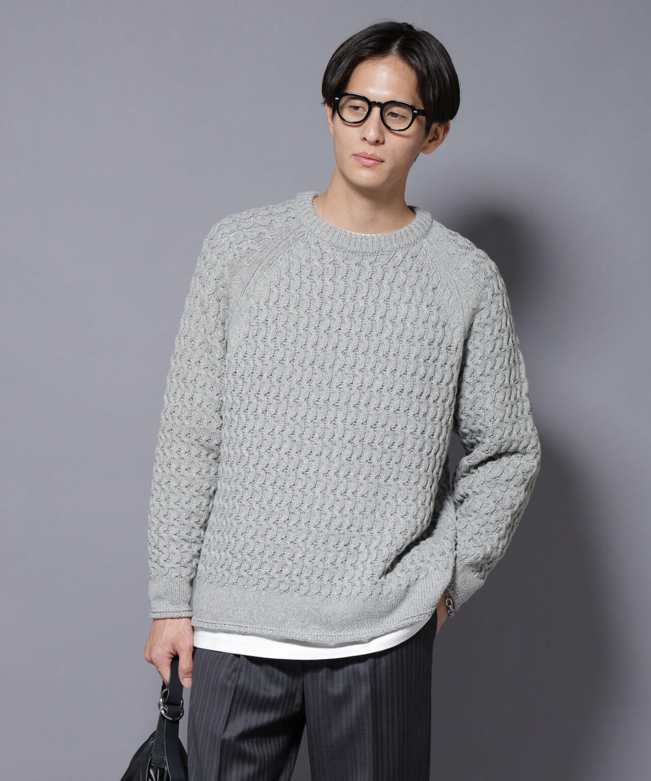 ナノユニバース（NANO universe）/ヴァーグケーブルラグランニット ヴァーグケーブルラグランニット