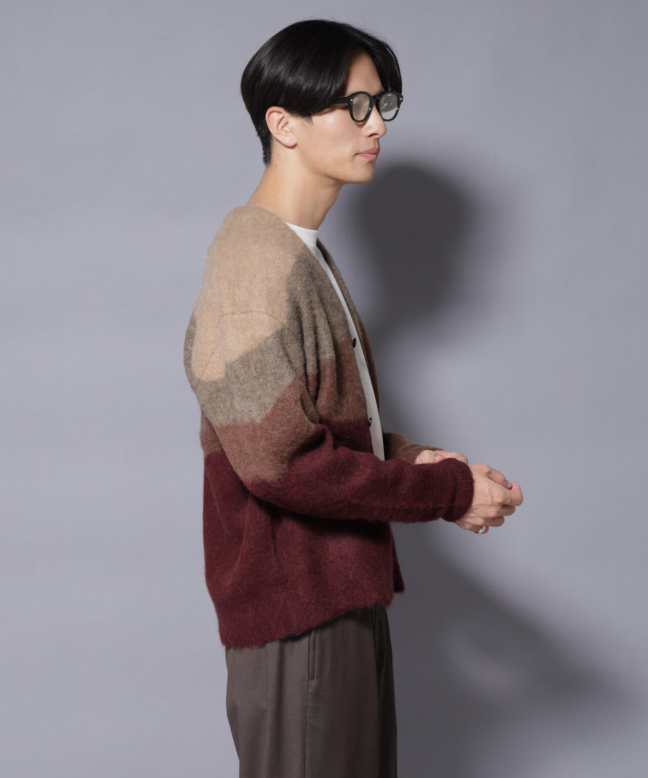 ｢COFIL｣ SCIARADA モヘヤ混 ランドスケープニットカーディガン 6685222236