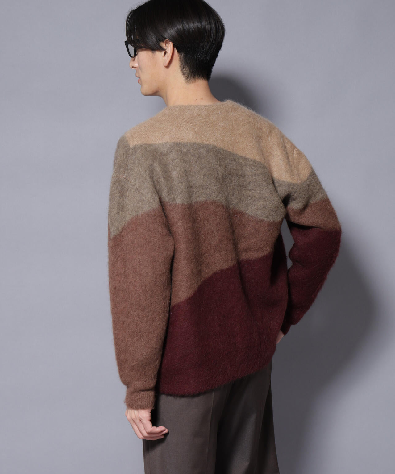 ｢COFIL｣ SCIARADA モヘヤ混 ランドスケープニットカーディガン 6685222236