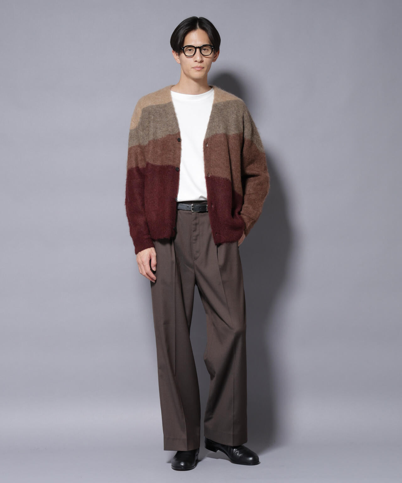 ｢COFIL｣ SCIARADA モヘヤ混 ランドスケープニットカーディガン 6685222236