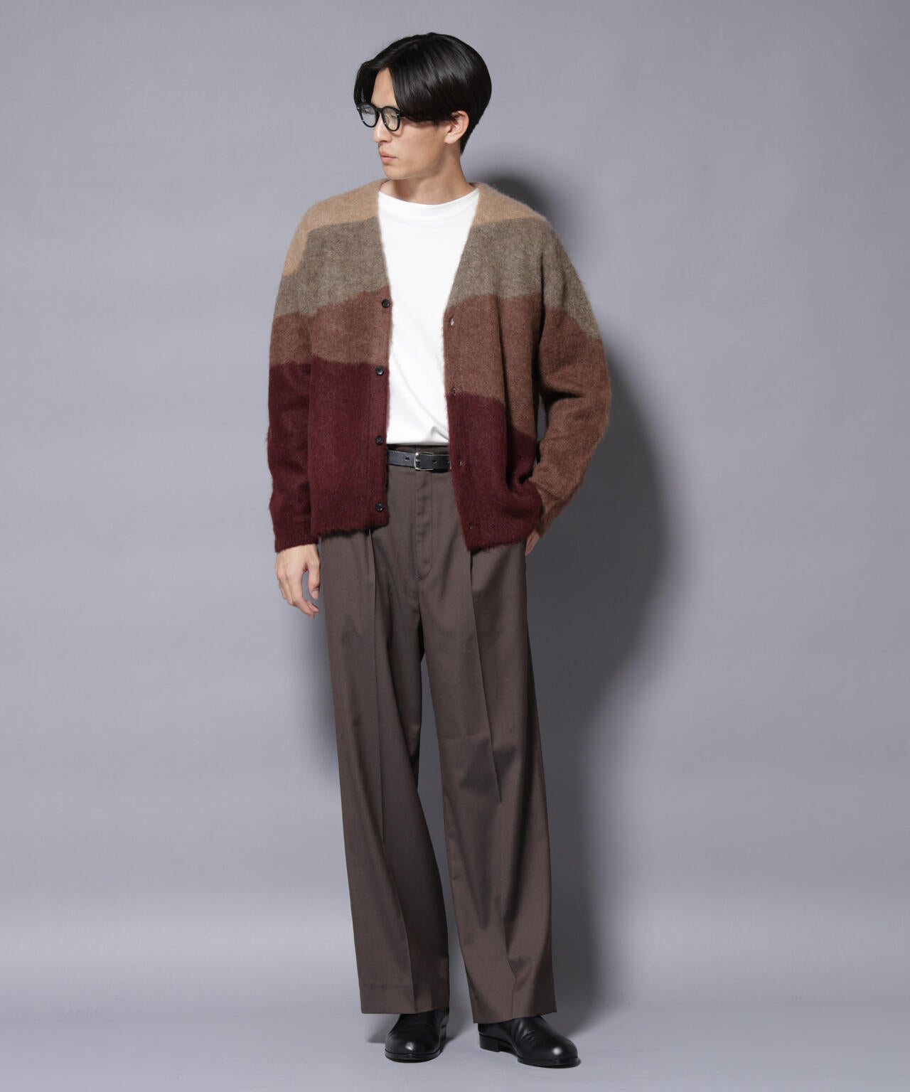 ｢COFIL｣ SCIARADA モヘヤ混 ランドスケープニットカーディガン 6685222236