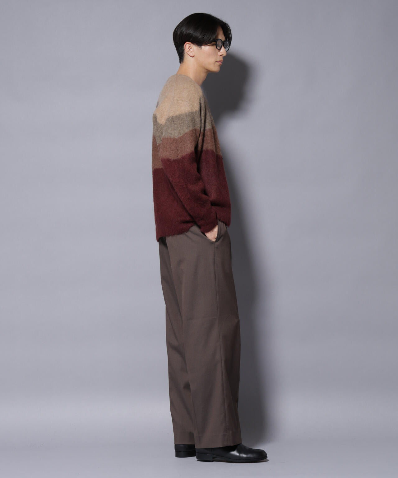 ｢COFIL｣ SCIARADA モヘヤ混 ランドスケープニットカーディガン 6685222236