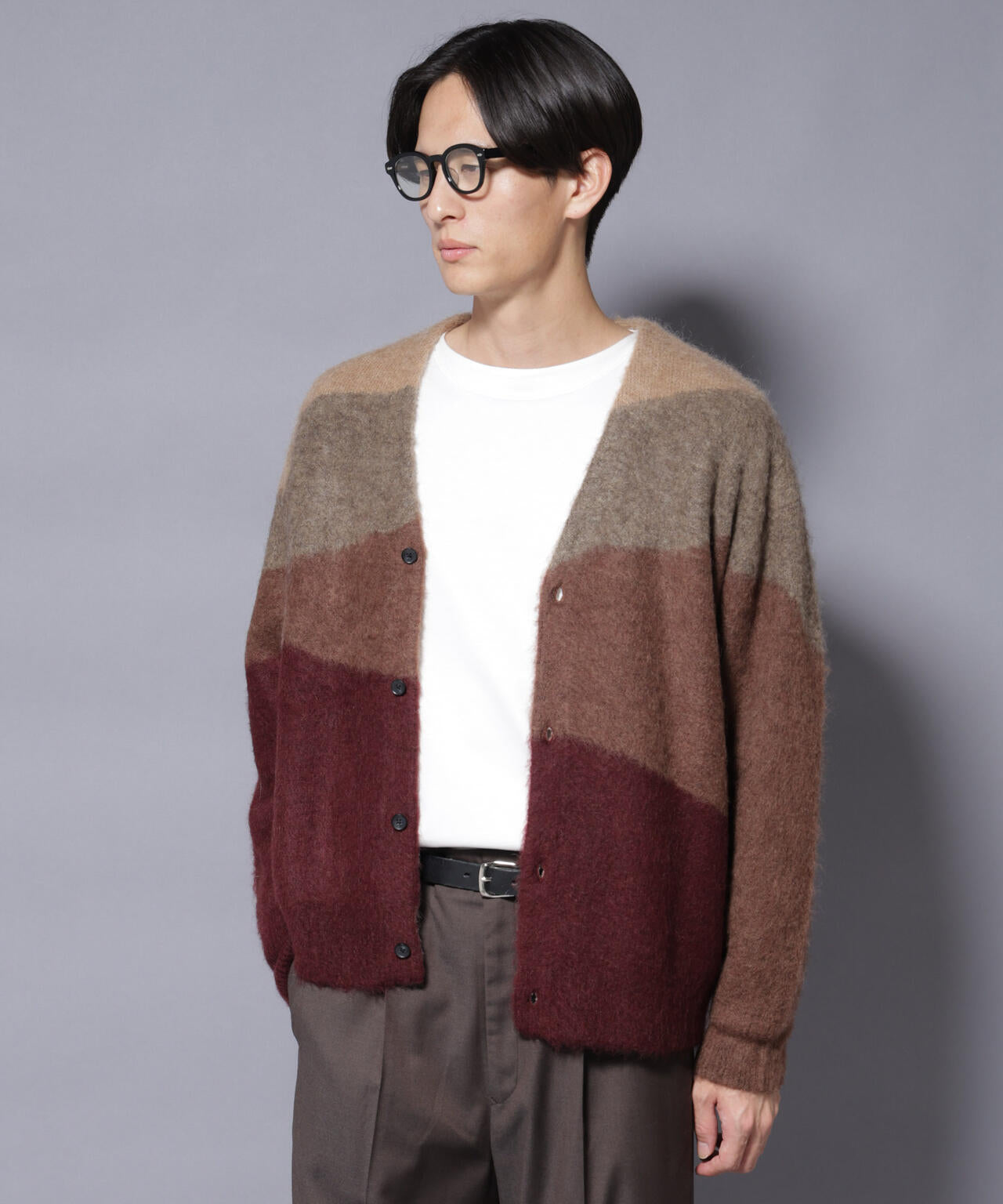 ｢COFIL｣ SCIARADA モヘヤ混 ランドスケープニットカーディガン 6685222236