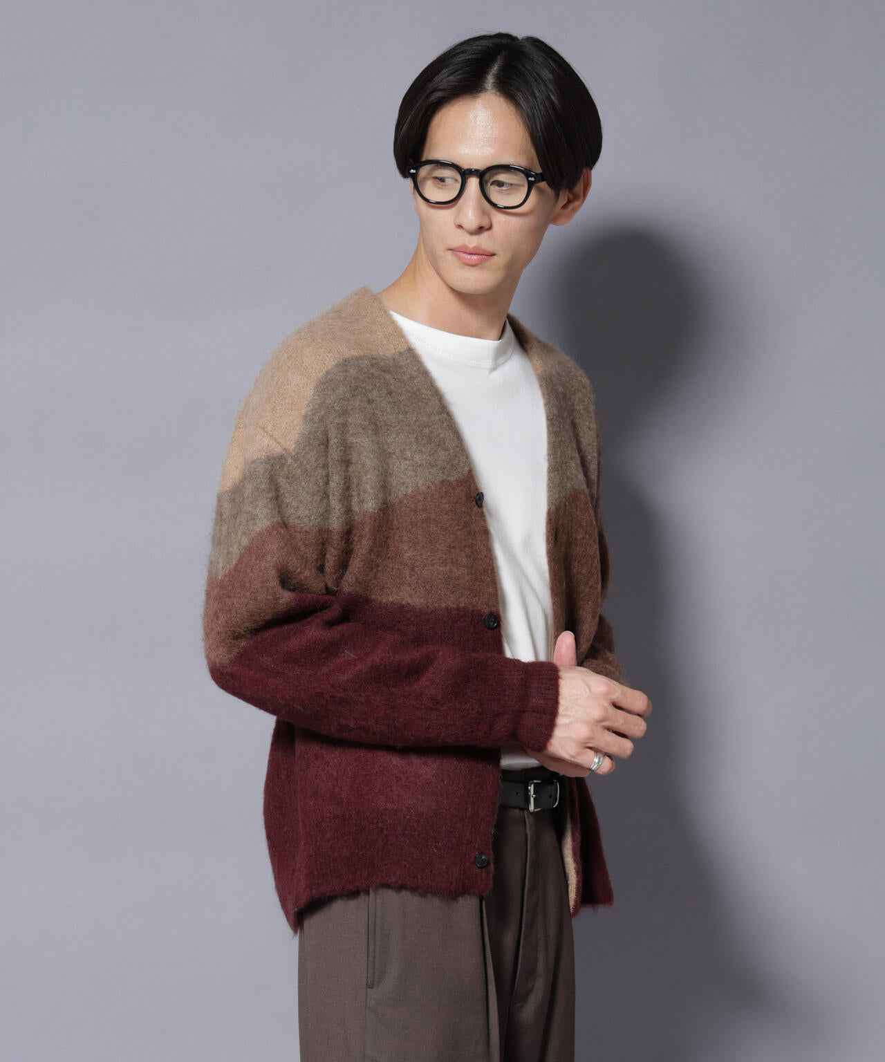 COFIL｣ SCIARADA モヘヤ混 ランドスケープニットカーディガン