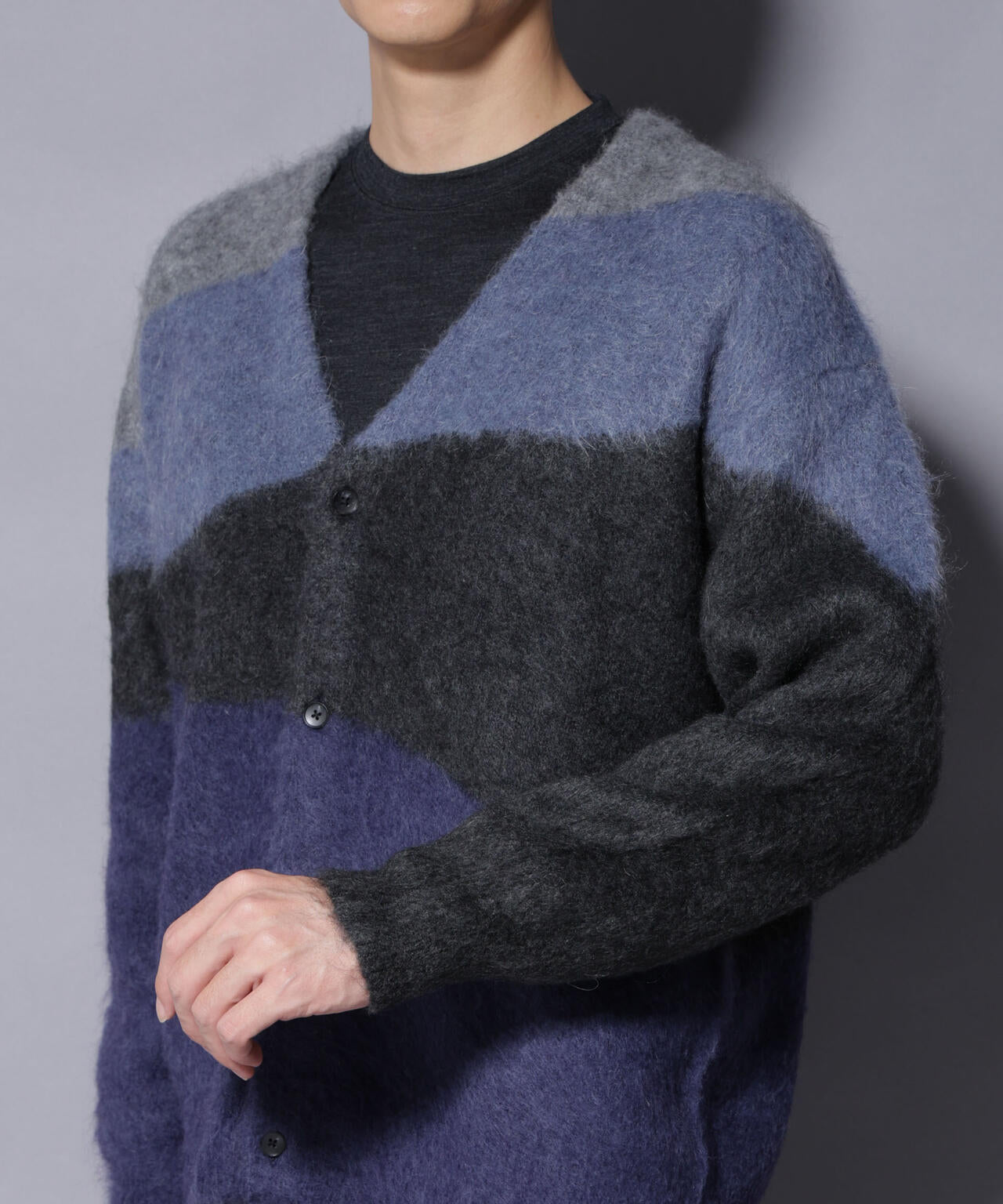 ｢COFIL｣ SCIARADA モヘヤ混 ランドスケープニットカーディガン 6685222236